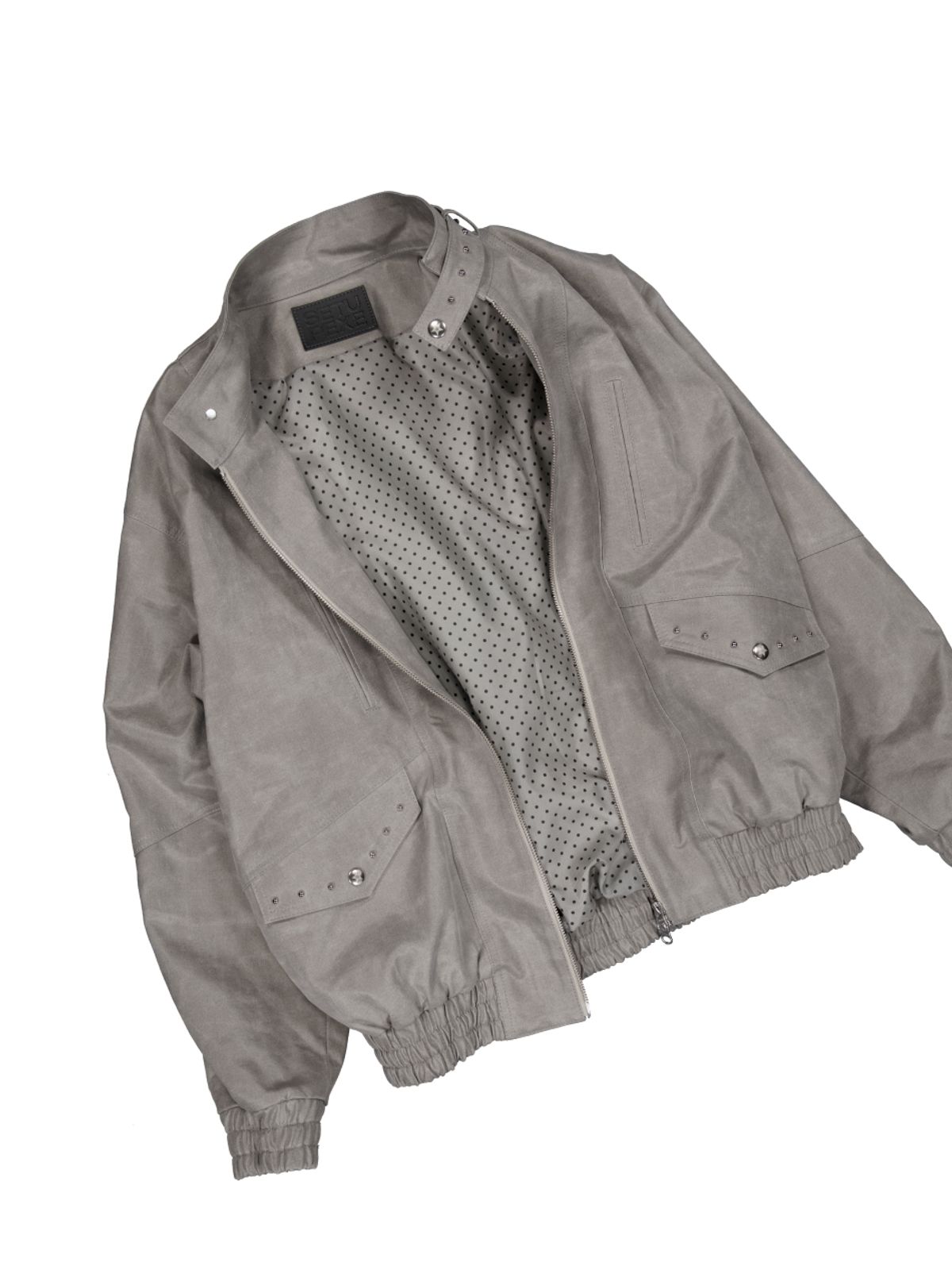 셋업이엑스이(SETUP-EXE) STUDDED VINTAGE JACKET / LIGHT GRAY