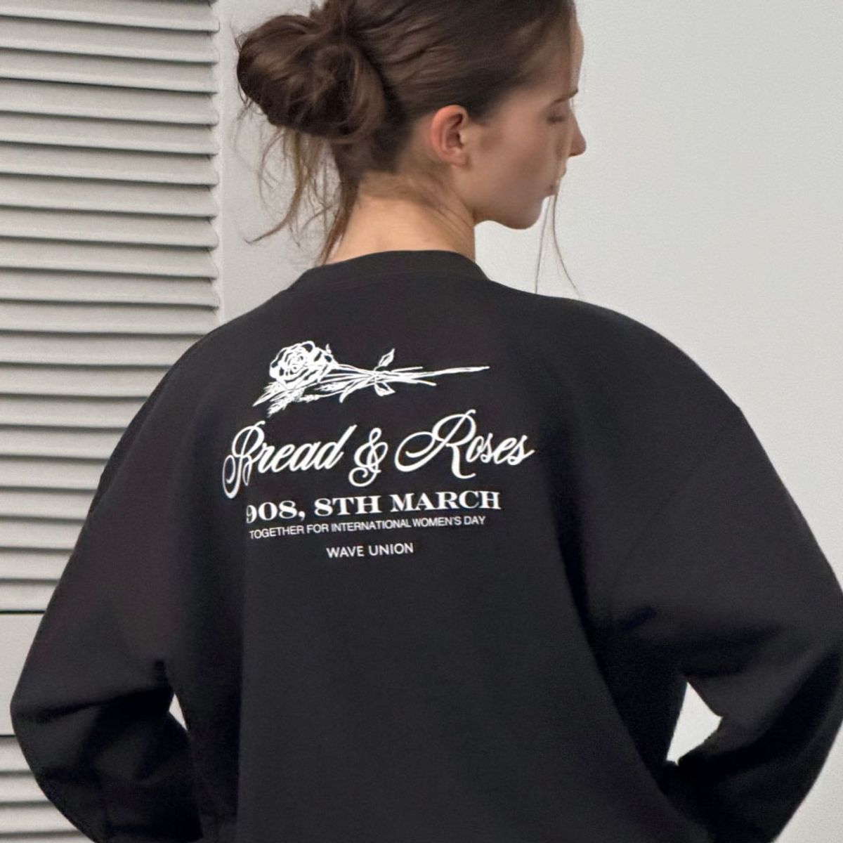 웨이브유니온(WAVE UNION) Bread and roses Sweatshirt charcoal