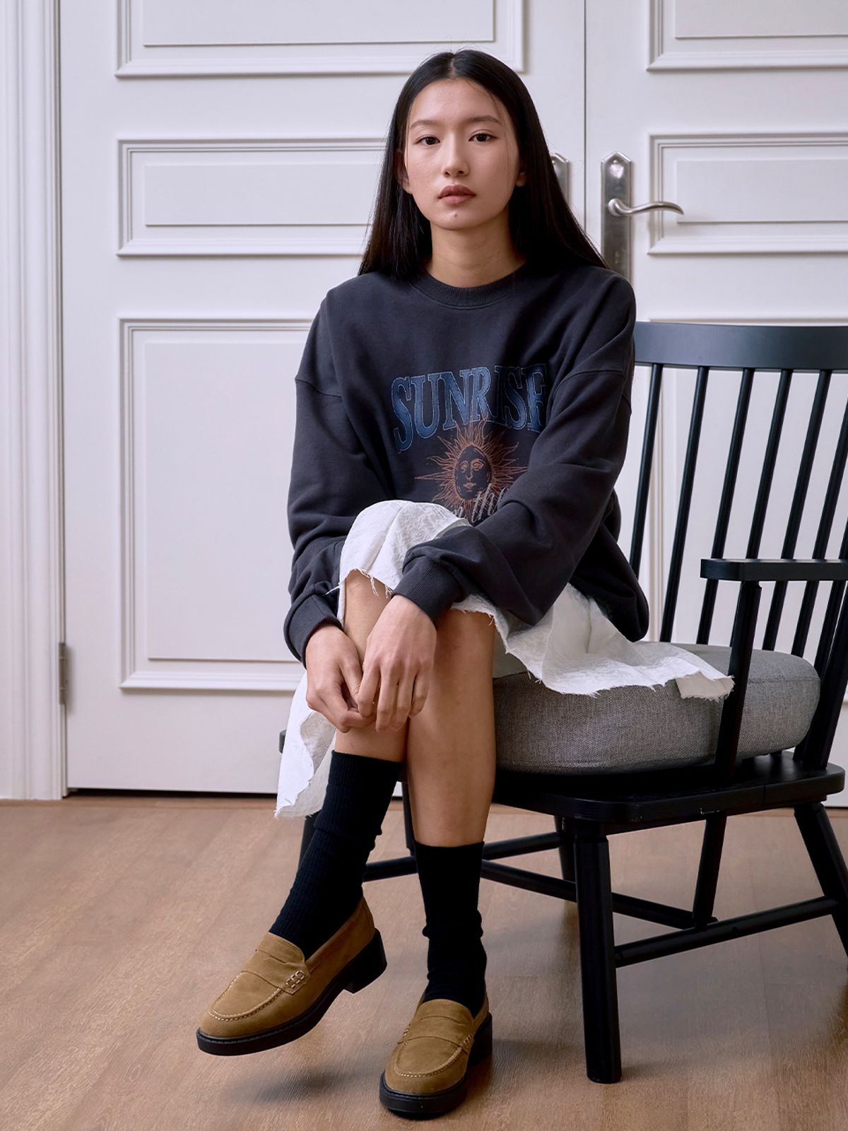 웨이브유니온(WAVE UNION) Sunrise Sweatshirt charcoal