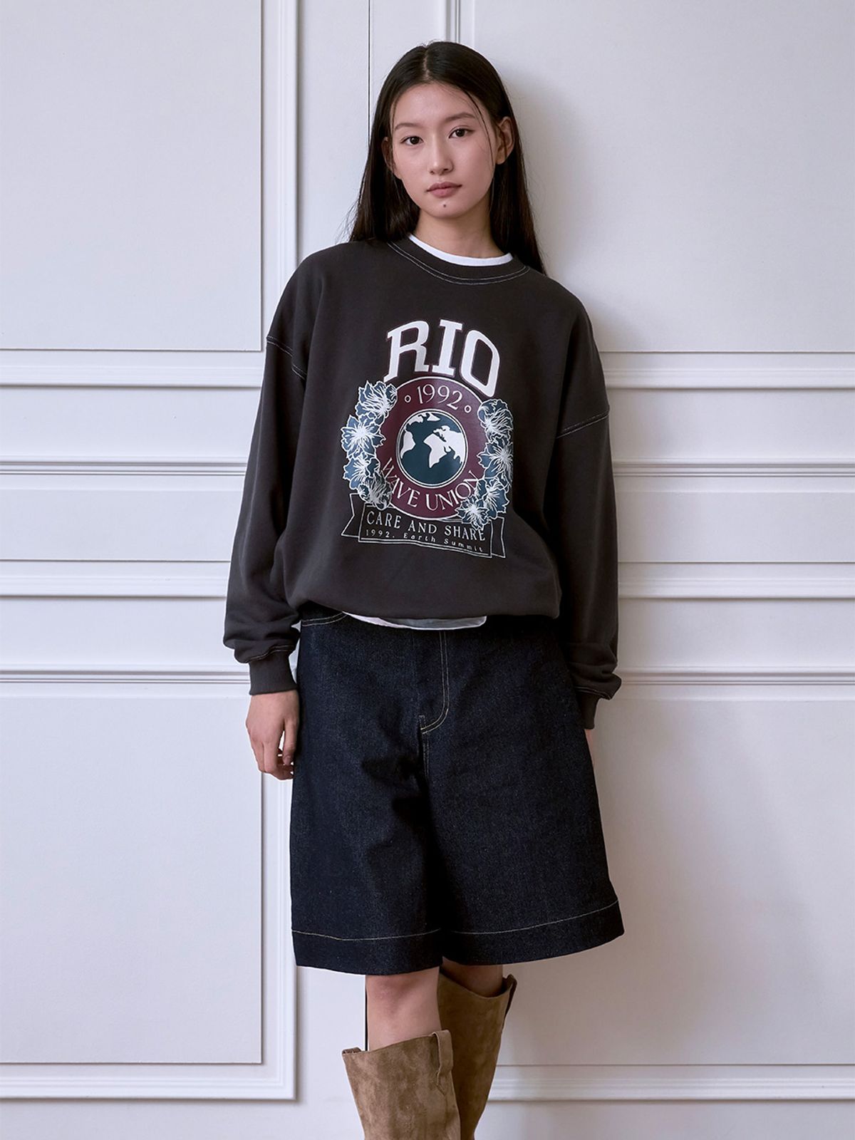 웨이브유니온(WAVE UNION) Rio Sweatshirt charcoal