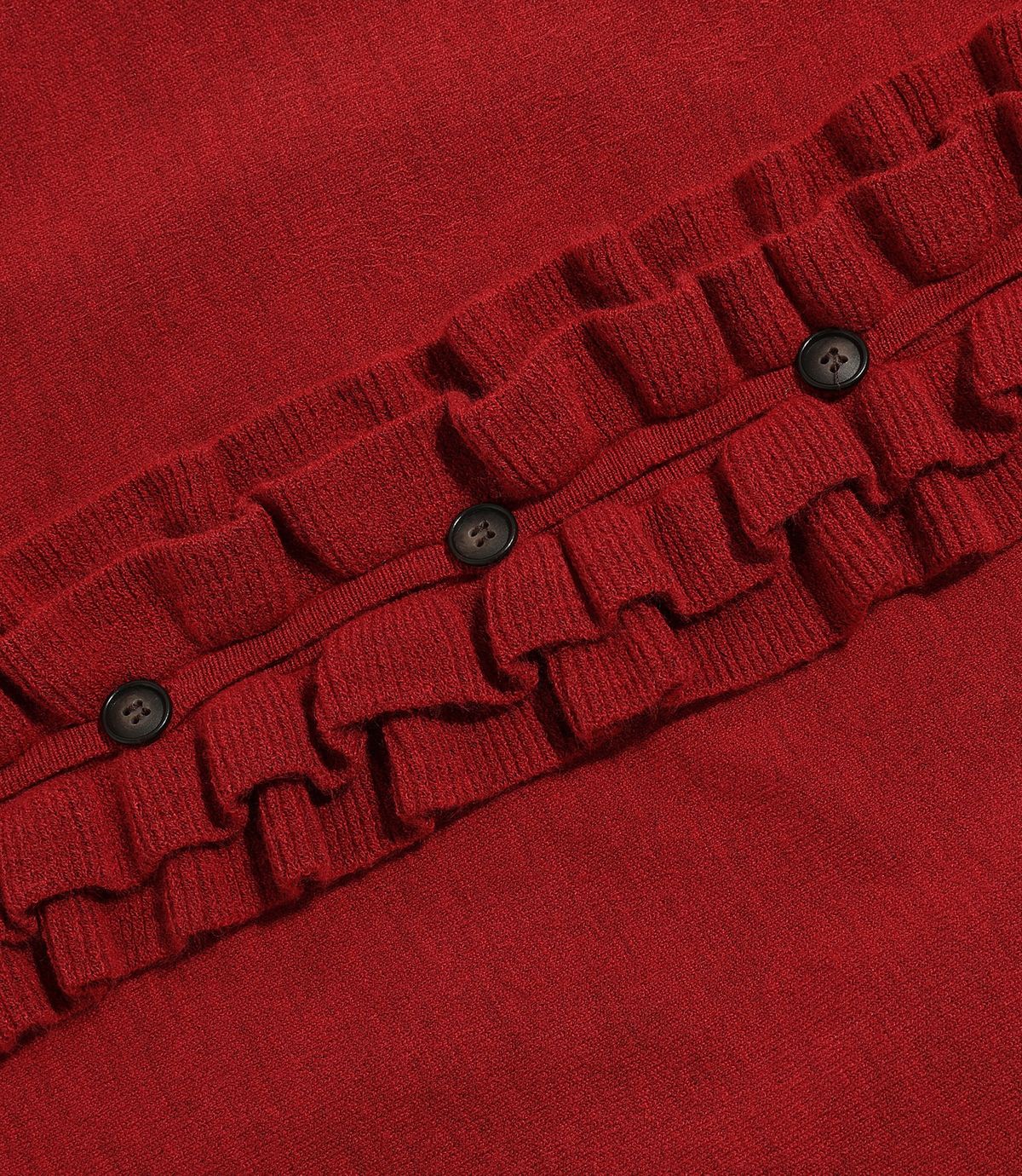나이스고스트클럽(NICEGHOSTCLUB) FRILL KNIT CARDIGAN_RED(NG2FFFK682A)