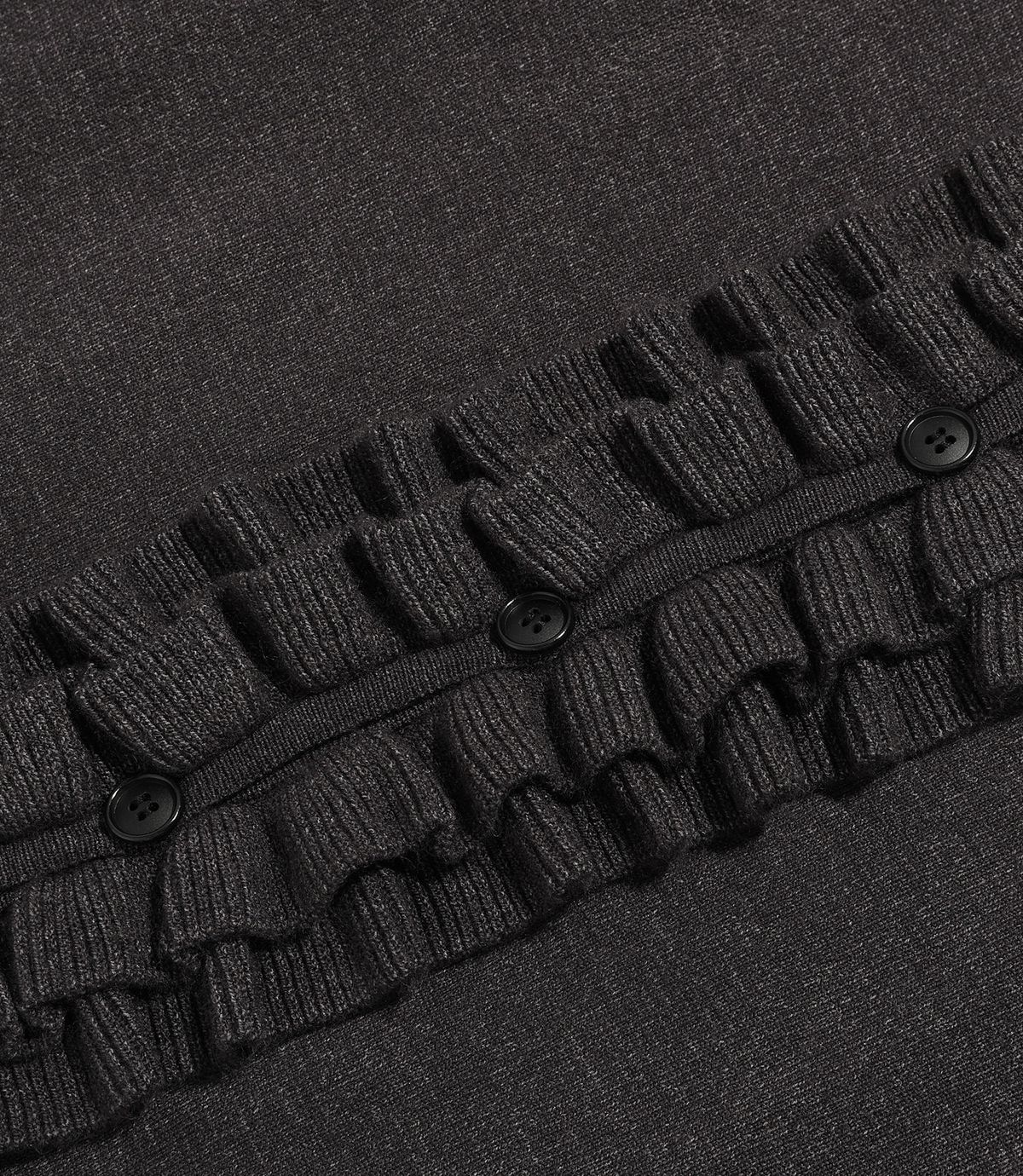 나이스고스트클럽(NICEGHOSTCLUB) FRILL KNIT CARDIGAN_CHARCOAL(NG2FFFK682A)