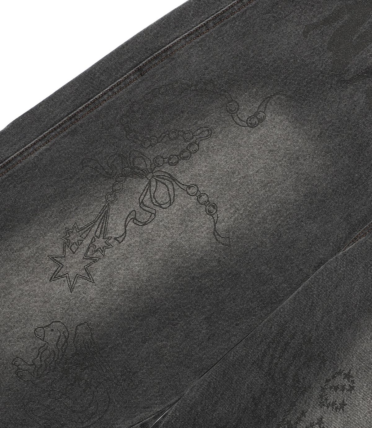 나이스고스트클럽(NICEGHOSTCLUB) DOODLE GRAPHIC WIDE JEANS_GREY(NG2FFUD110A)