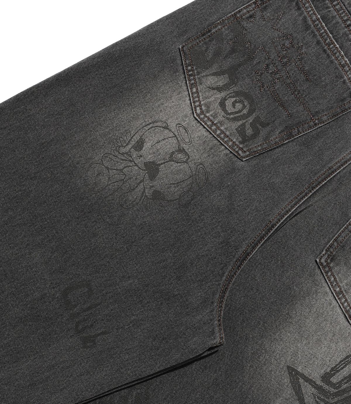 나이스고스트클럽(NICEGHOSTCLUB) DOODLE GRAPHIC WIDE JEANS_GREY(NG2FFUD110A)
