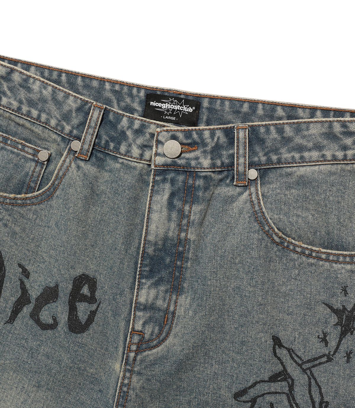 나이스고스트클럽(NICEGHOSTCLUB) DOODLE GRAPHIC WIDE JEANS_BLUE(NG2FFUD110A)