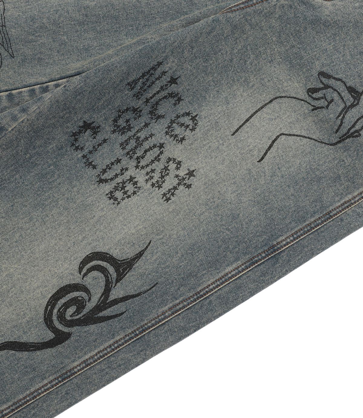나이스고스트클럽(NICEGHOSTCLUB) DOODLE GRAPHIC WIDE JEANS_BLUE(NG2FFUD110A)