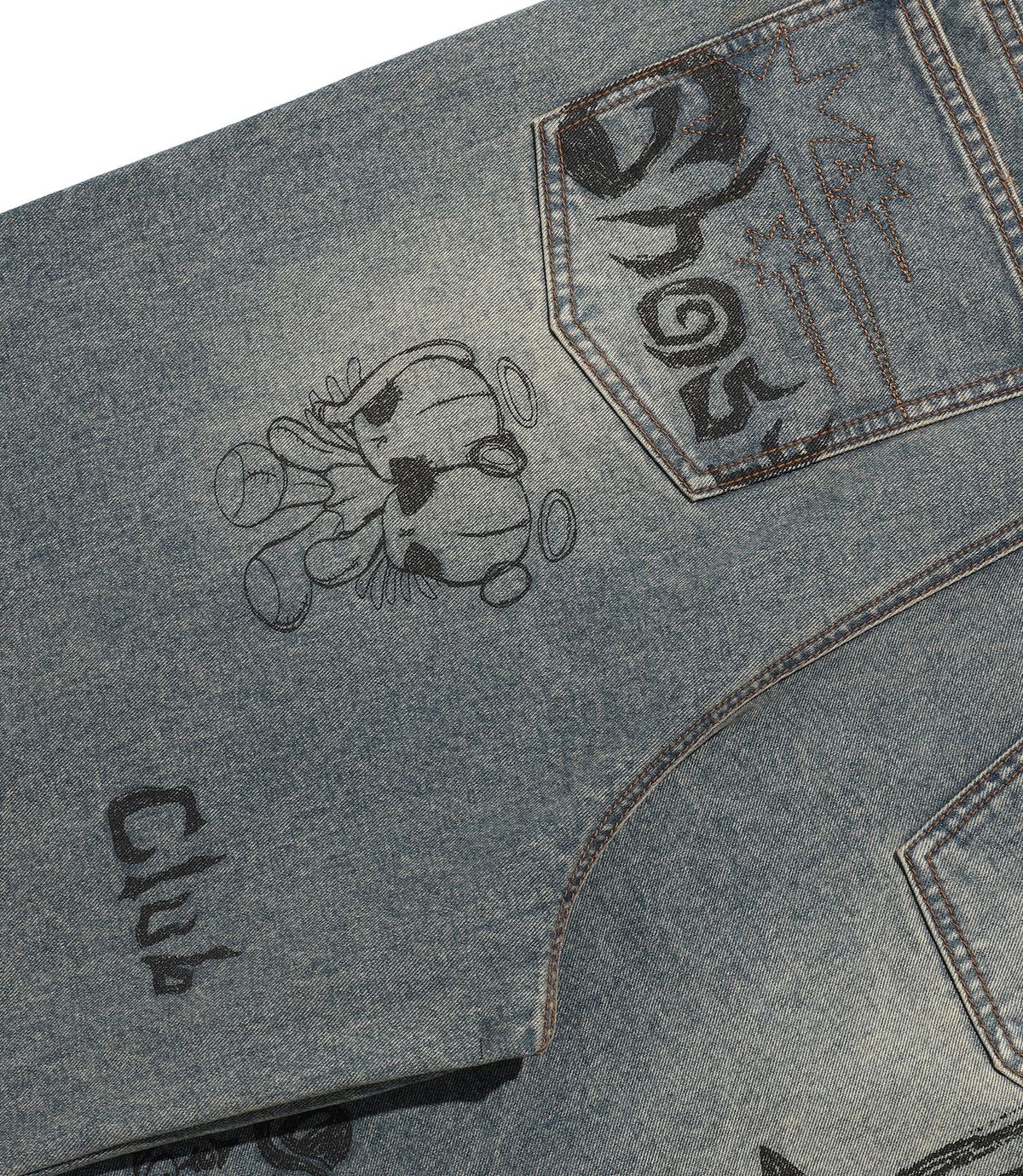 나이스고스트클럽(NICEGHOSTCLUB) DOODLE GRAPHIC WIDE JEANS_BLUE(NG2FFUD110A)