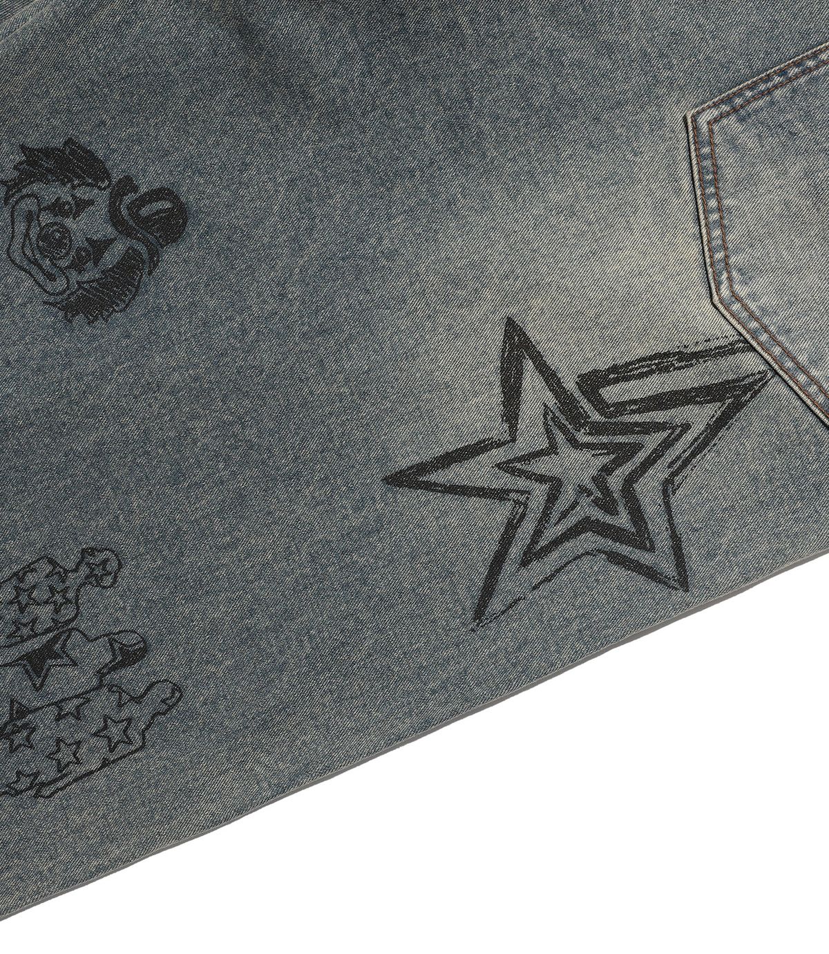 나이스고스트클럽(NICEGHOSTCLUB) DOODLE GRAPHIC WIDE JEANS_BLUE(NG2FFUD110A)