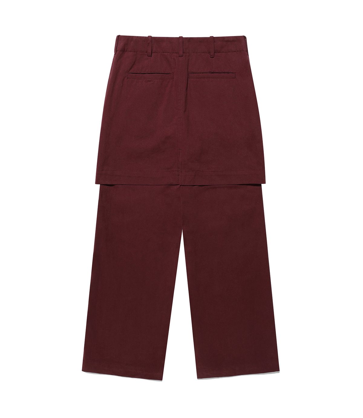 나이스고스트클럽(NICEGHOSTCLUB) LAYERED SKIRT CHINO PANTS_BURGUNDY(NG2FFUPA10A)