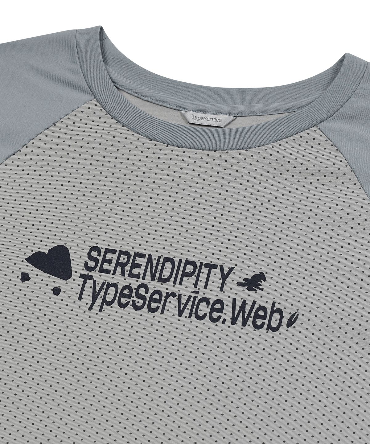 타입서비스(TYPESERVICE) Dotted Raglan Top [Blue]