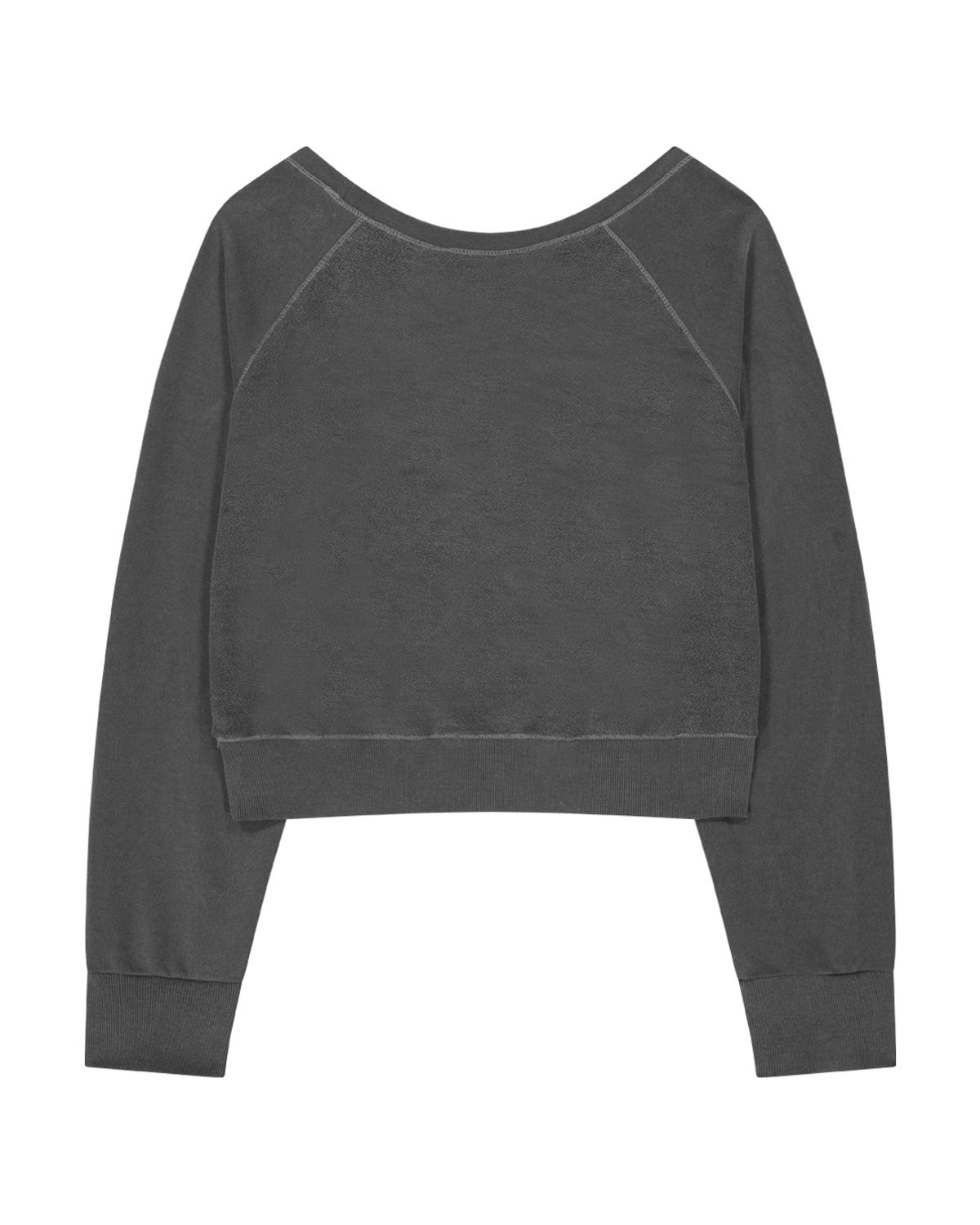 포르테나(PORTERNA) OFF-SHOULDER REVERSE LOOP SWEATSHIRT-CHARCOAL