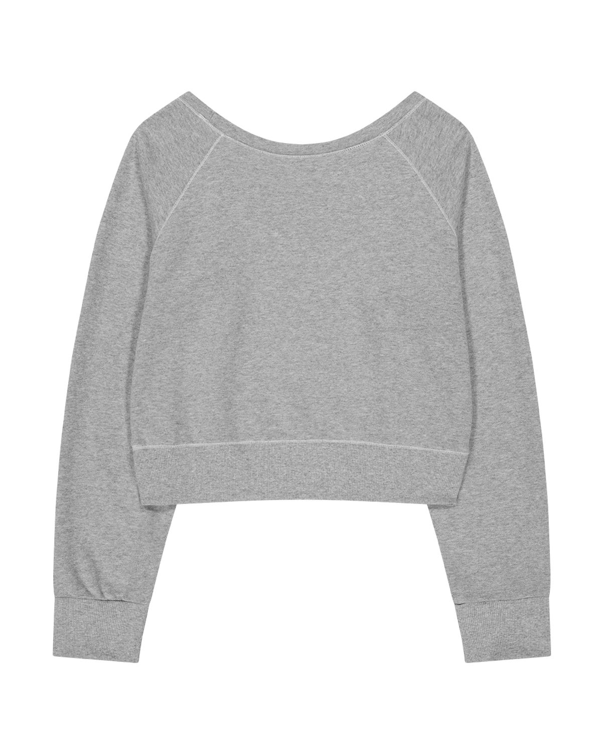 포르테나(PORTERNA) OFF-SHOULDER REVERSE LOOP SWEATSHIRT-MELANGE GRAY