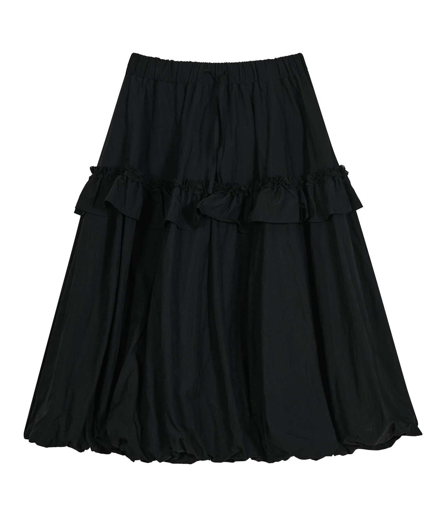 TYPESERVICE 迷彩スカート musinsa MUSINSA公式 | TYPESERVICE Layered Volume Skirt [Black]