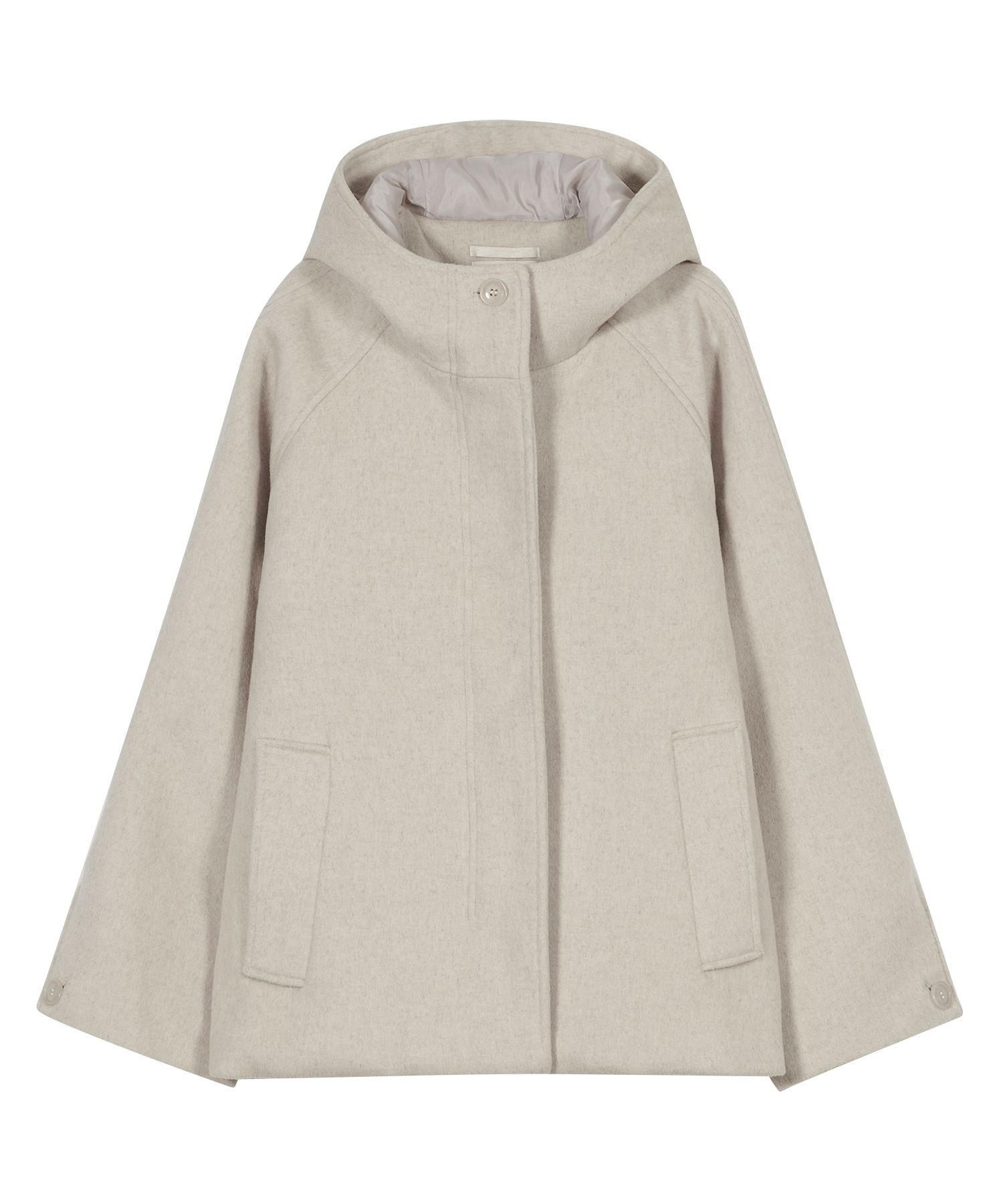 MUSINSA公式 | TYPESERVICE Hooded Half Coat [Oatmeal]