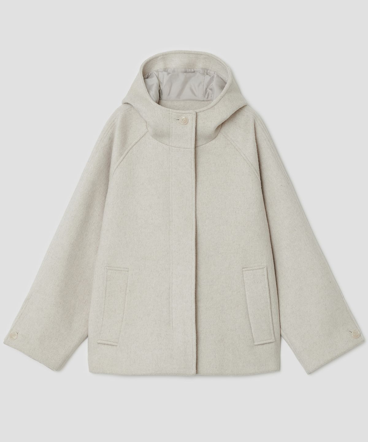 타입서비스(TYPESERVICE) Hooded Half Coat [Oatmeal]