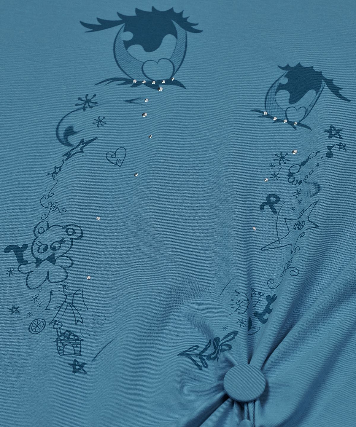 타입서비스(TYPESERVICE) Cry Eyes Ruched Top [Blue]