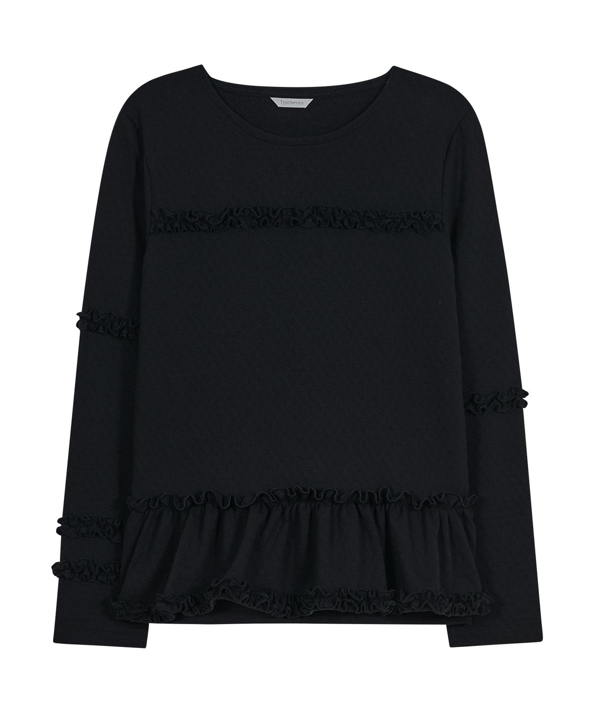 타입서비스(TYPESERVICE) Flared Ruffle Top [Black]