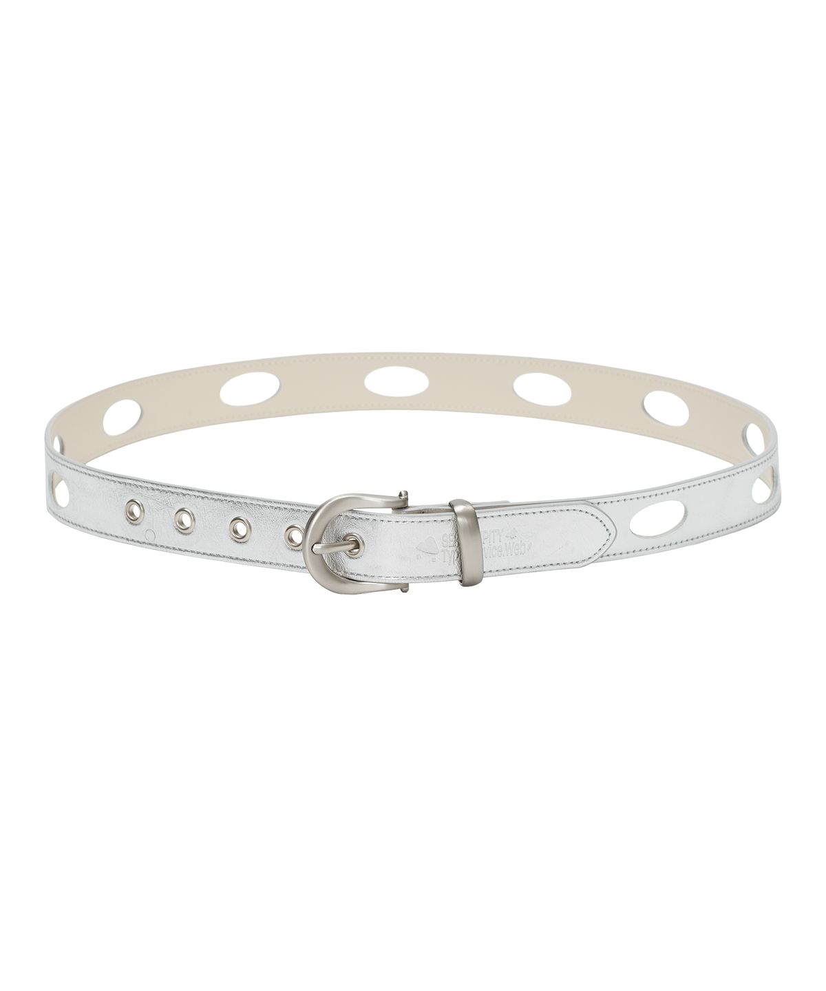 타입서비스(TYPESERVICE) Perforated Leather Belt [Silver]