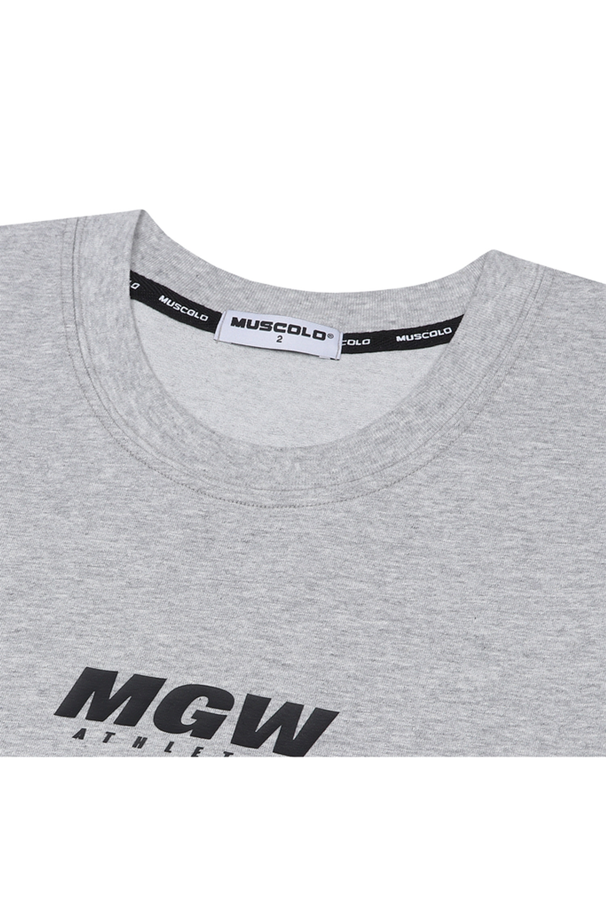 머스콜로(MUSCOLO) [MGW 스몰로고] 딥컷 나시 그레이 블랙