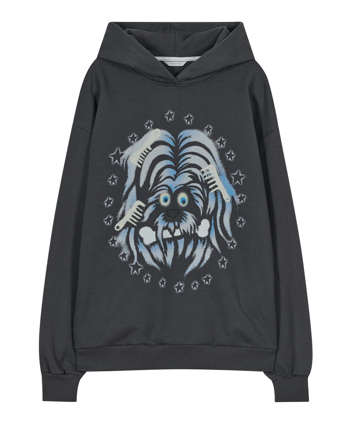 타입서비스(TYPESERVICE) Furry Puppy Hoodie [Charcoal]