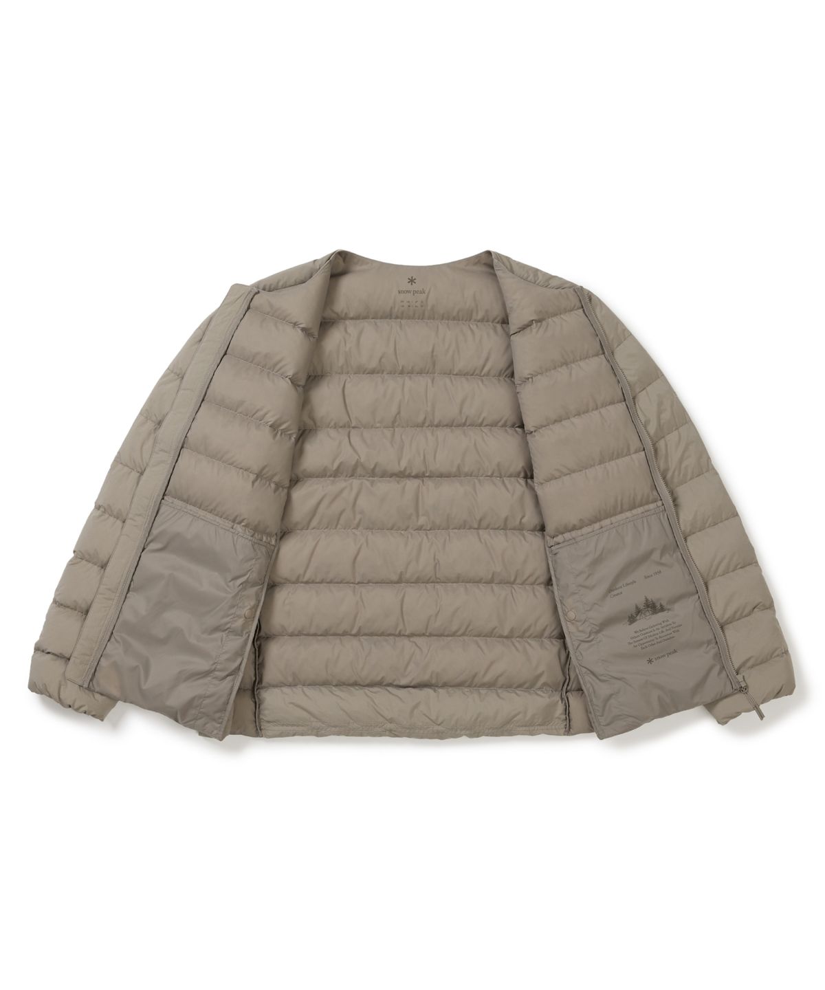 스노우피크 어패럴(SNOWPEAK APPAREL) 에어리 라운드넥 경량 다운 (S25WMTDJ58) Tan Gray