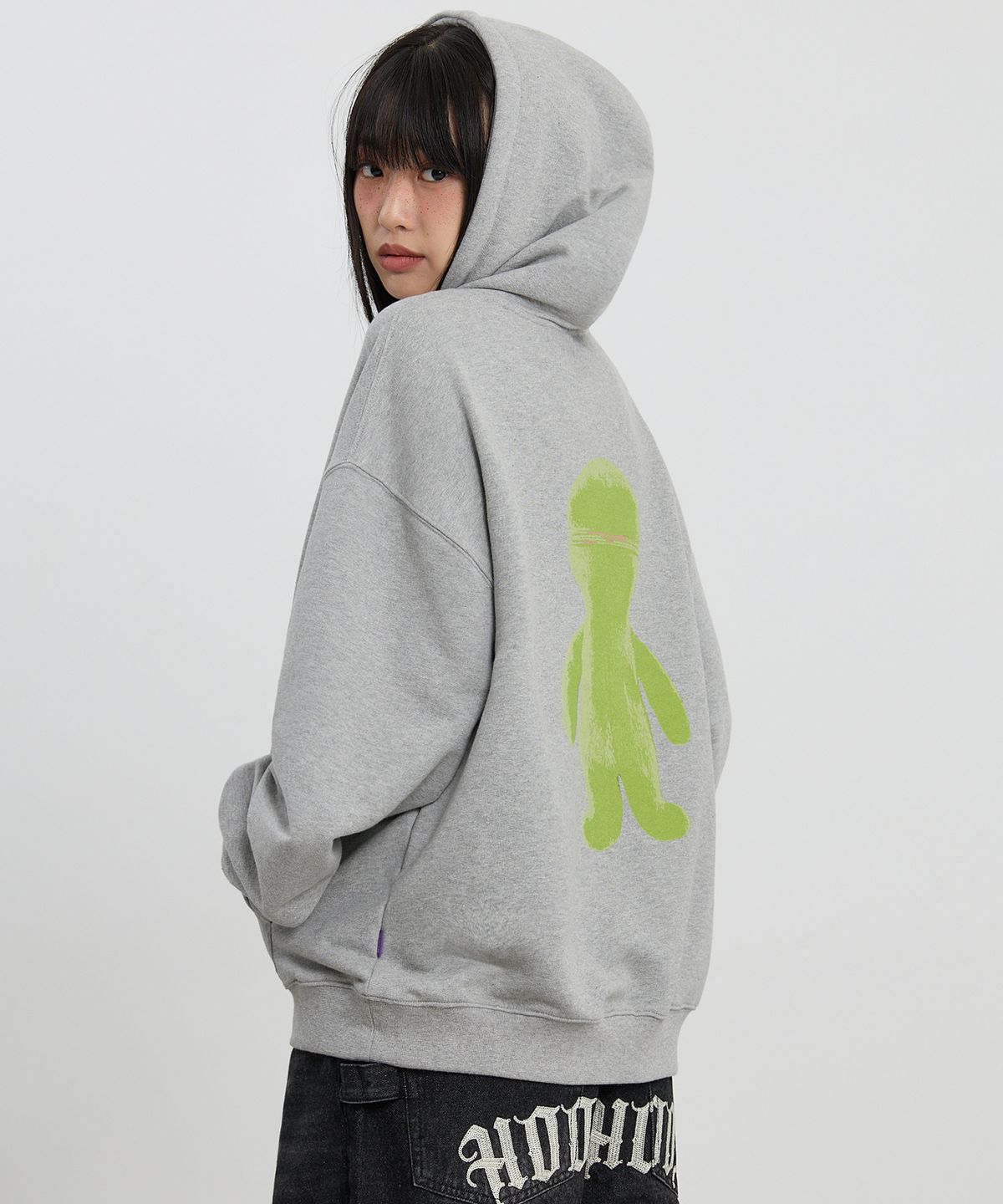 후드후드(HOODHOOD) 에일리언 그래픽 후드 그레이