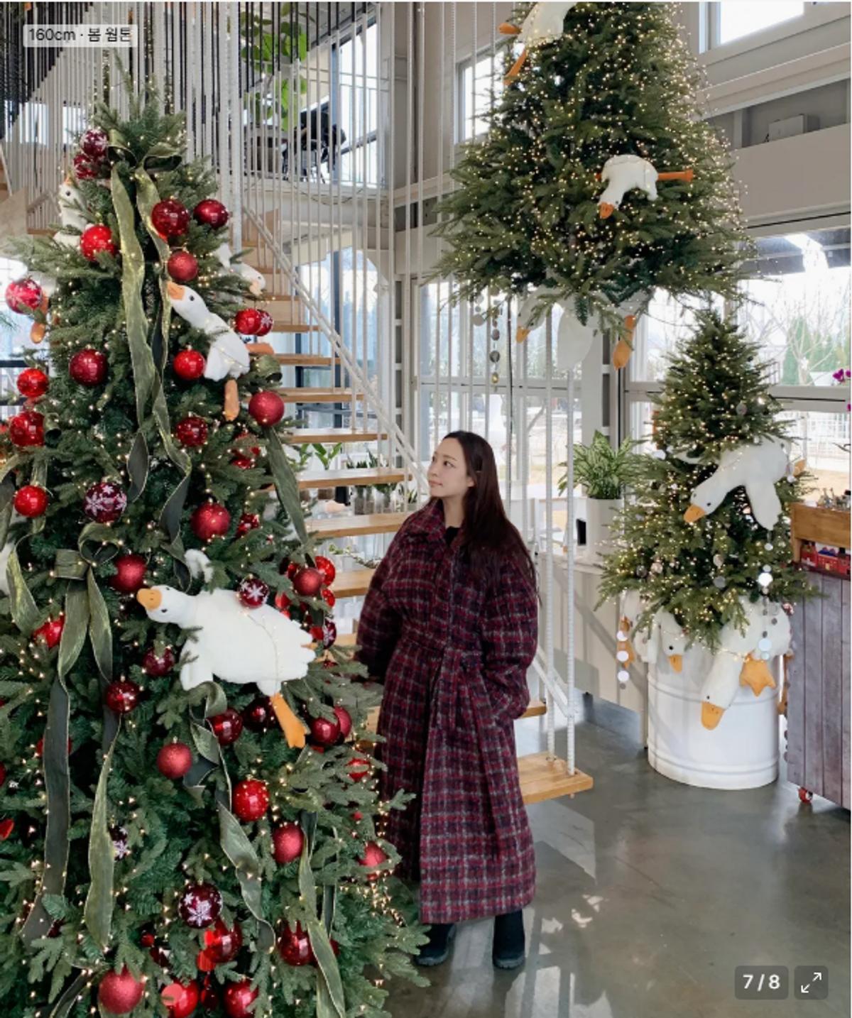 아흐레(AHRE) Dros Wool Check Belted Balmacaan Coat_RED