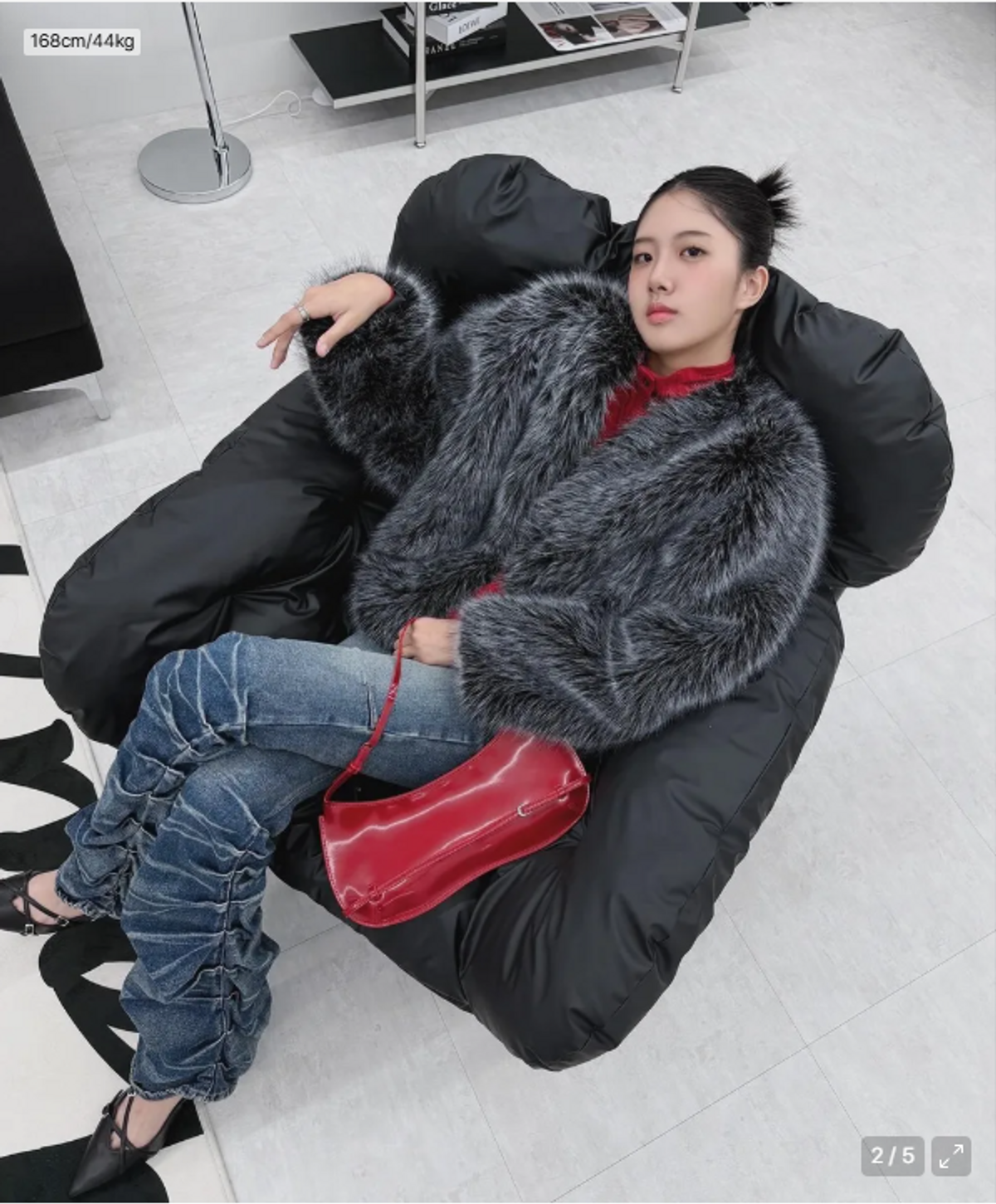 아흐레(AHRE) Rive Over Faux Fur Jacket_BLACK