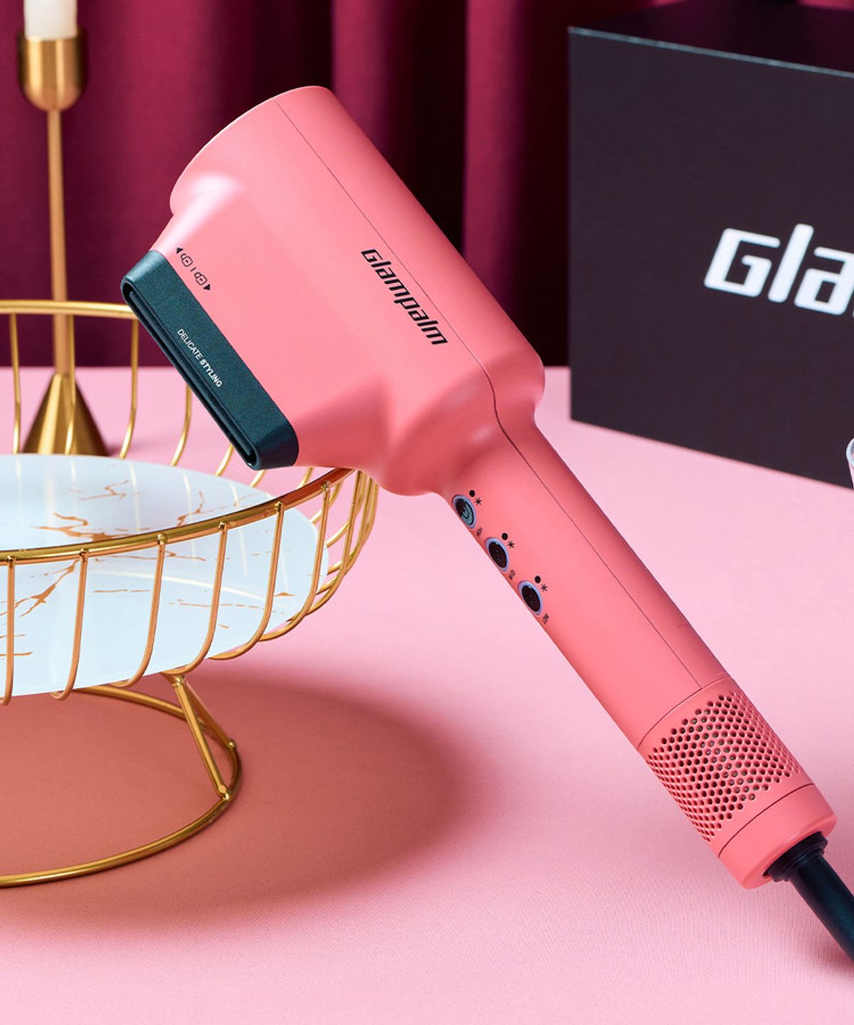 글램팜(GLAMPALM) [GP717BP] 글램뮤즈 슈팅블라스트 (글램핑크) BLDC 항공모터 헤어 드라이기