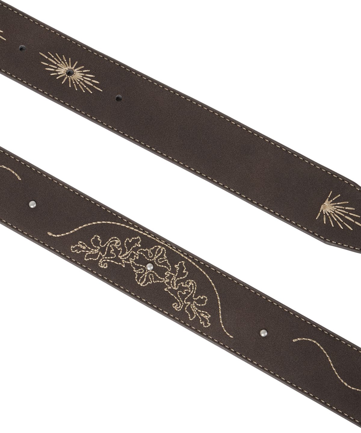 아캄(AAKAM) Needlework Studded Belt (Brown)