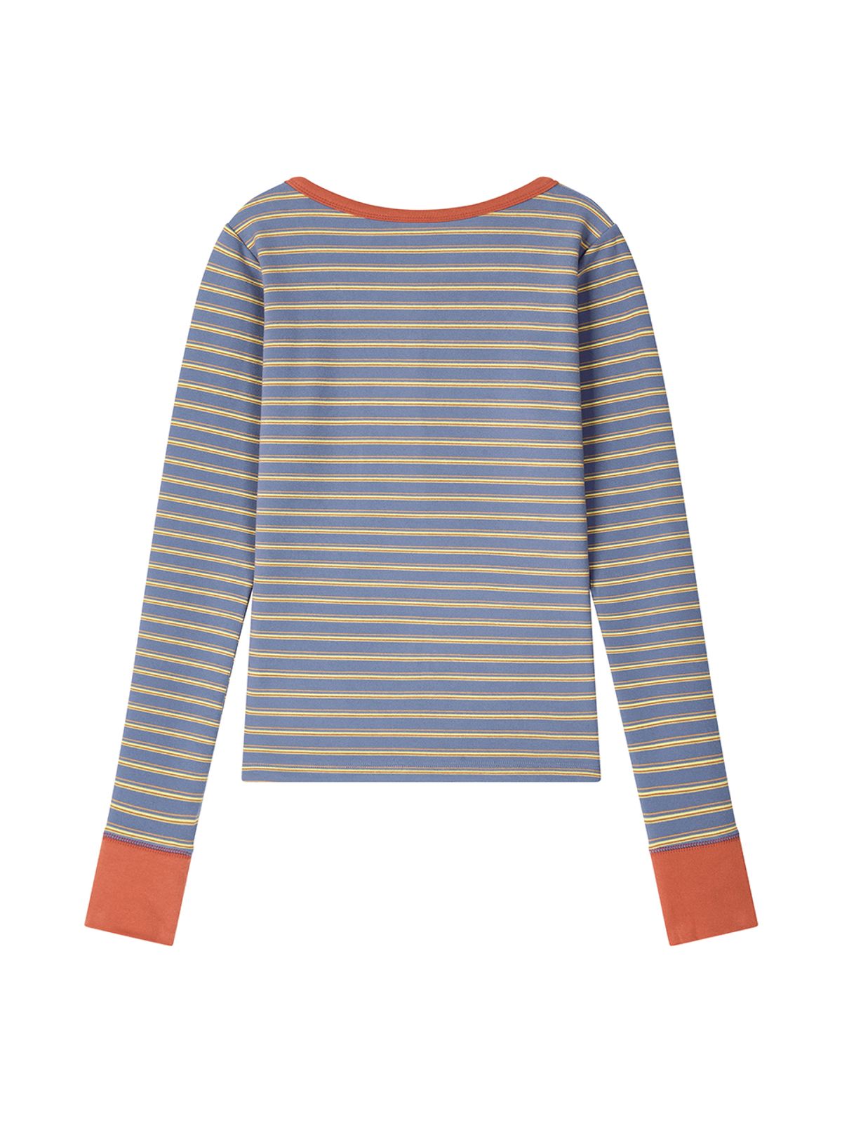에즈이프 캘리(ASIF CALIE) STRIPE BUTTON T-SHIRT BLUE