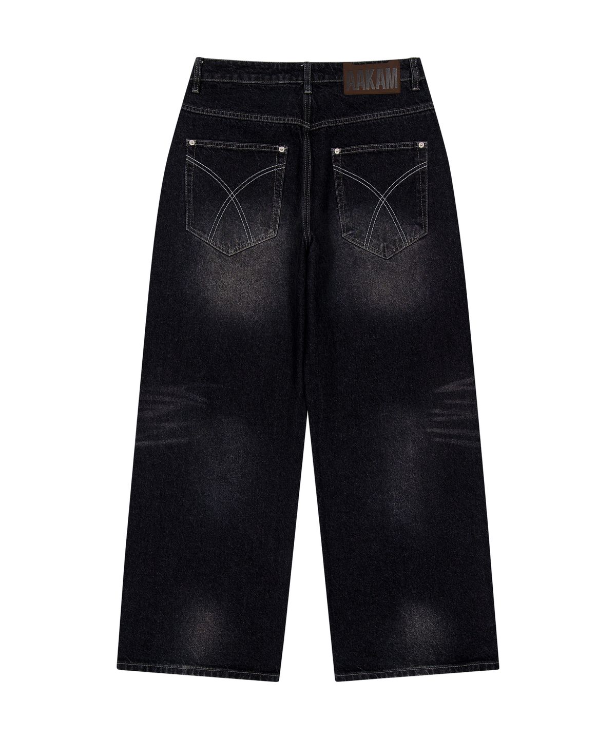 아캄(AAKAM) Side Rhinestone Denim Pants (Black)