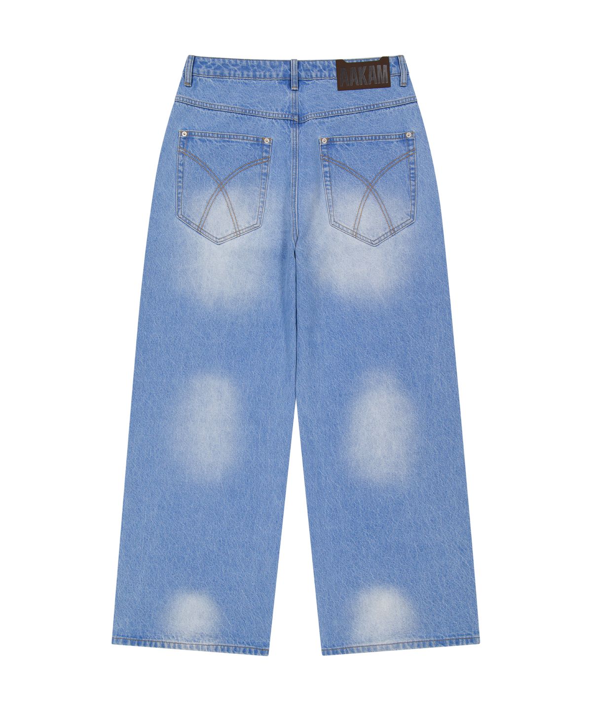 아캄(AAKAM) Side Rhinestone Denim Pants (Blue)