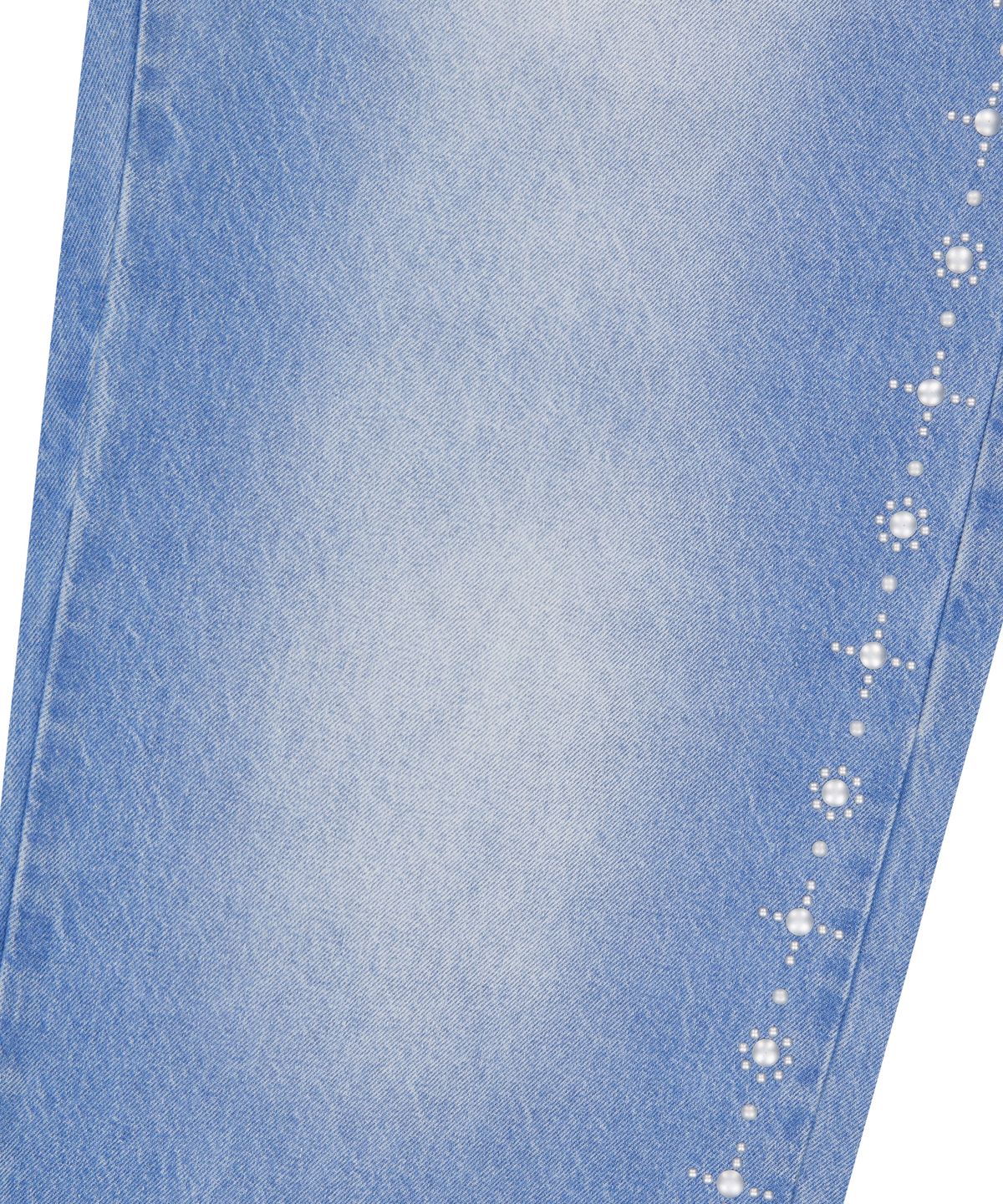 아캄(AAKAM) Side Rhinestone Denim Pants (Blue)