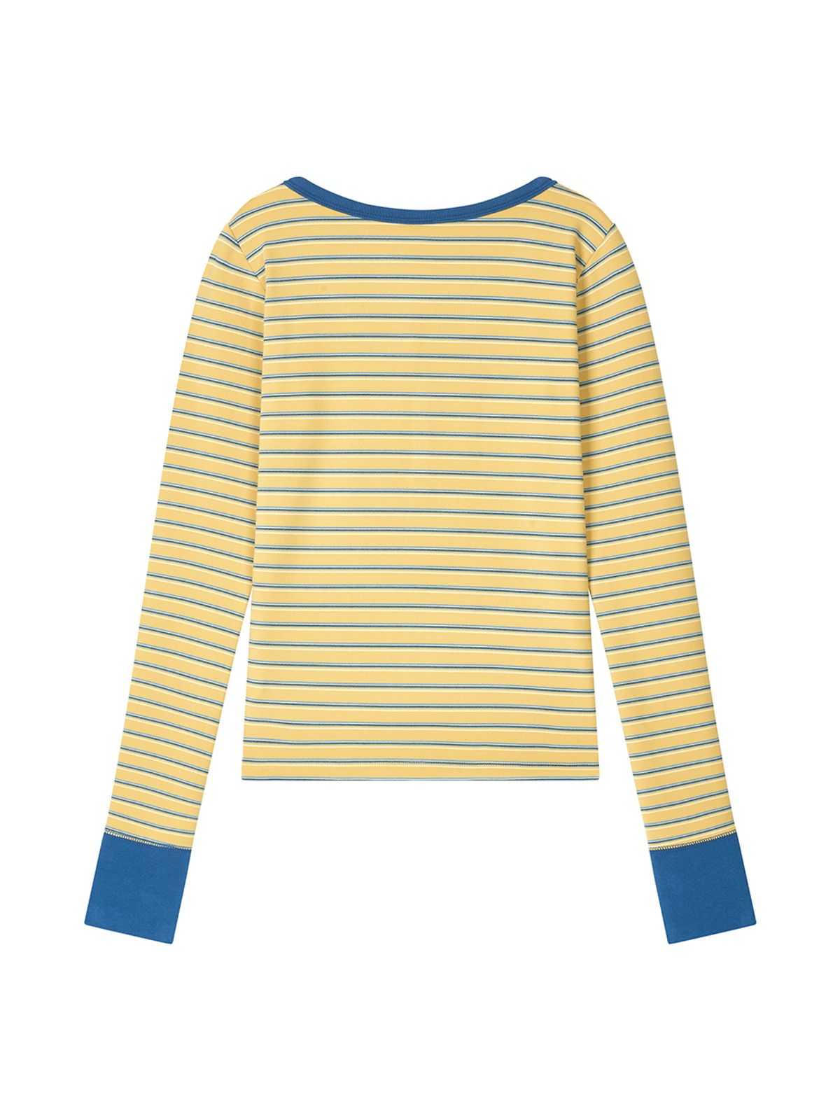 에즈이프 캘리(ASIF CALIE) STRIPE BUTTON T-SHIRT YELLOW