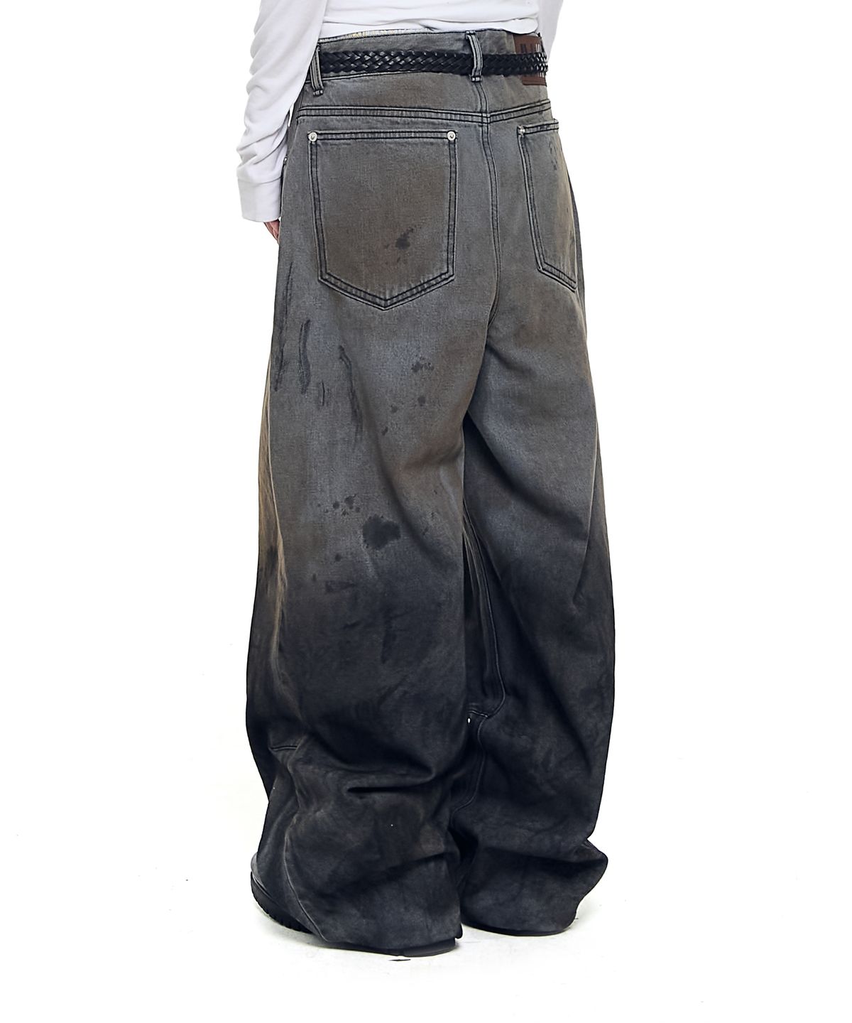 아캄(AAKAM) Dirty Gradation Denim Pants (Gray)