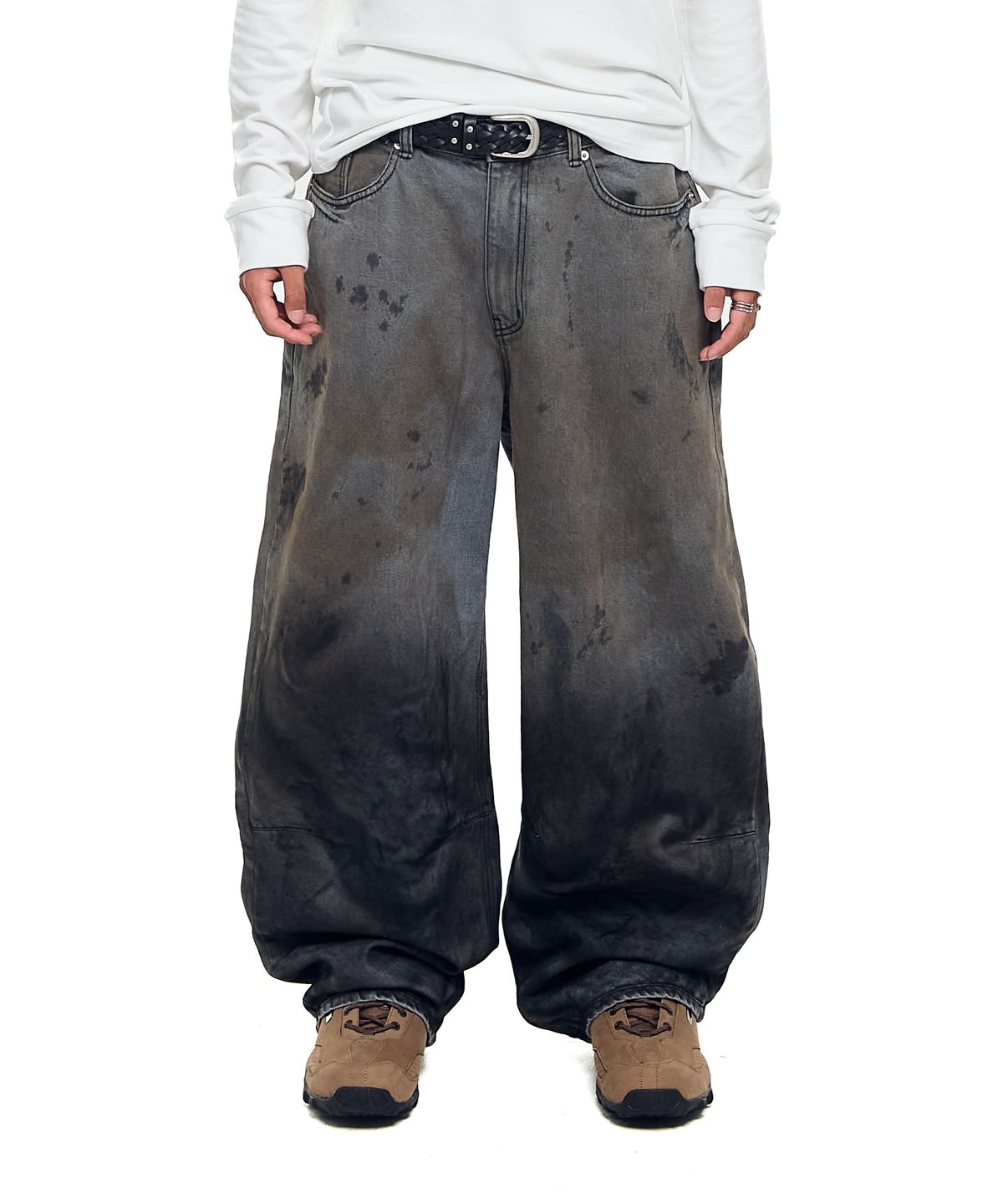 아캄(AAKAM) Dirty Gradation Denim Pants (Gray)
