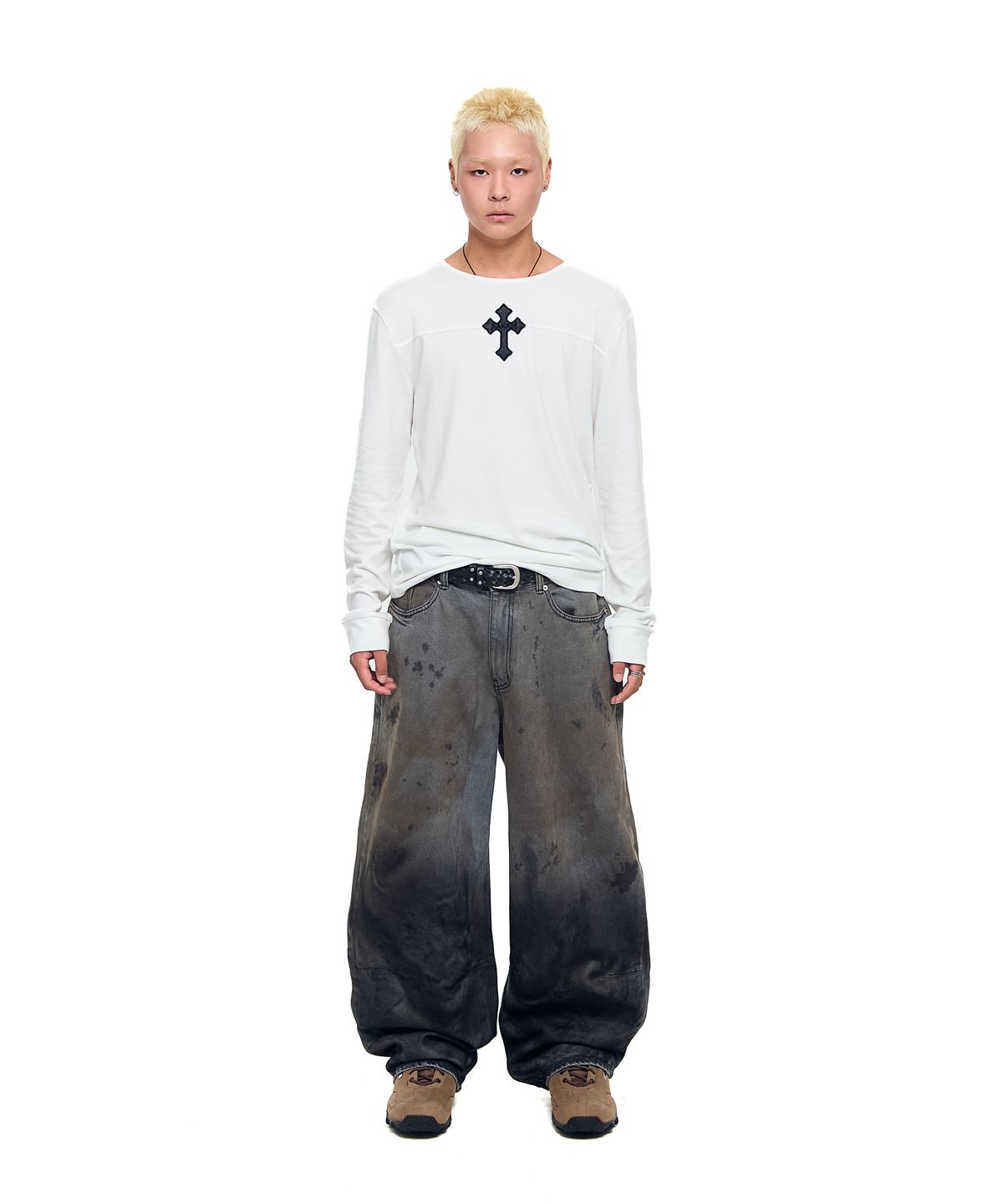 아캄(AAKAM) Dirty Gradation Denim Pants (Gray)