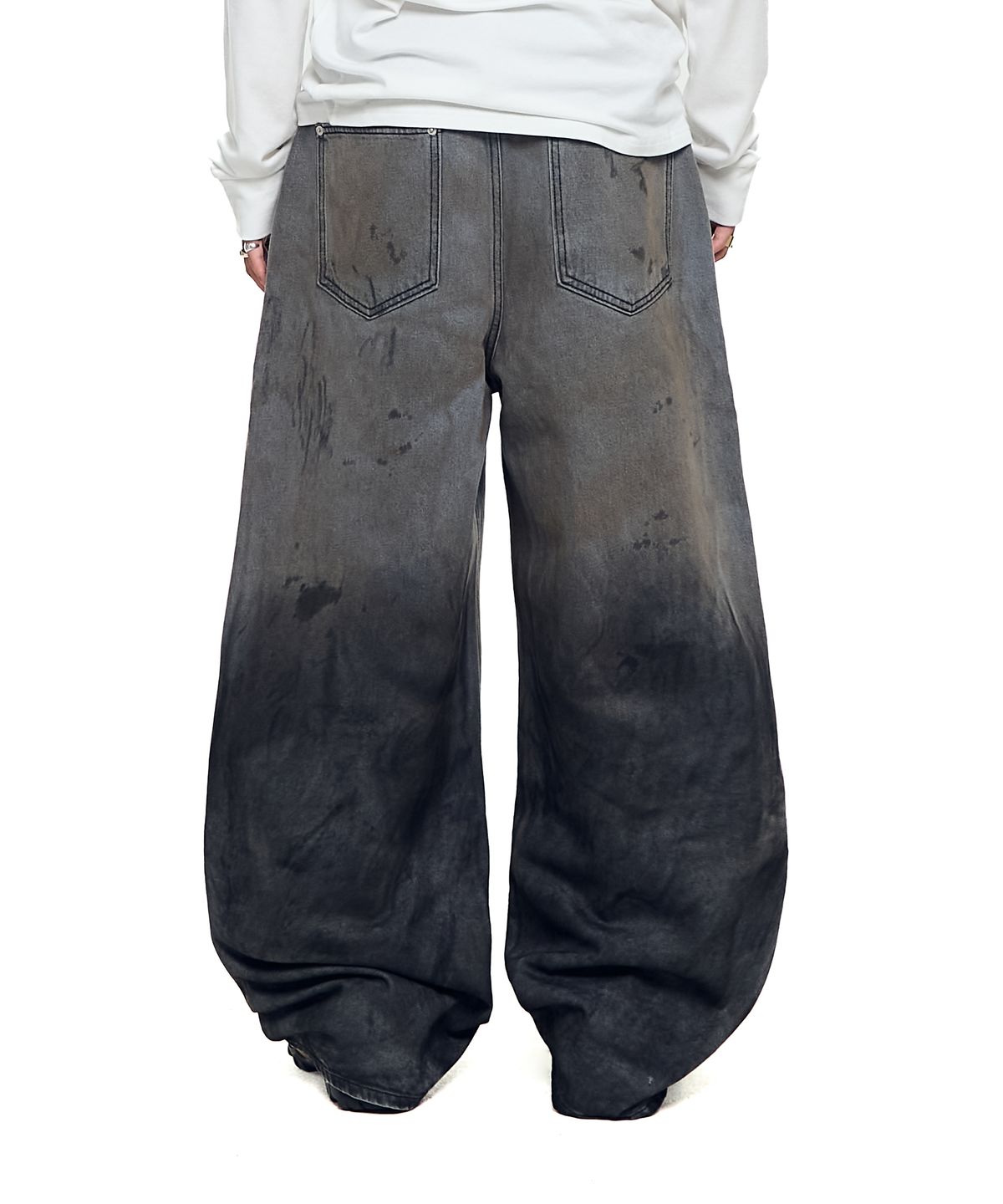 아캄(AAKAM) Dirty Gradation Denim Pants (Gray)