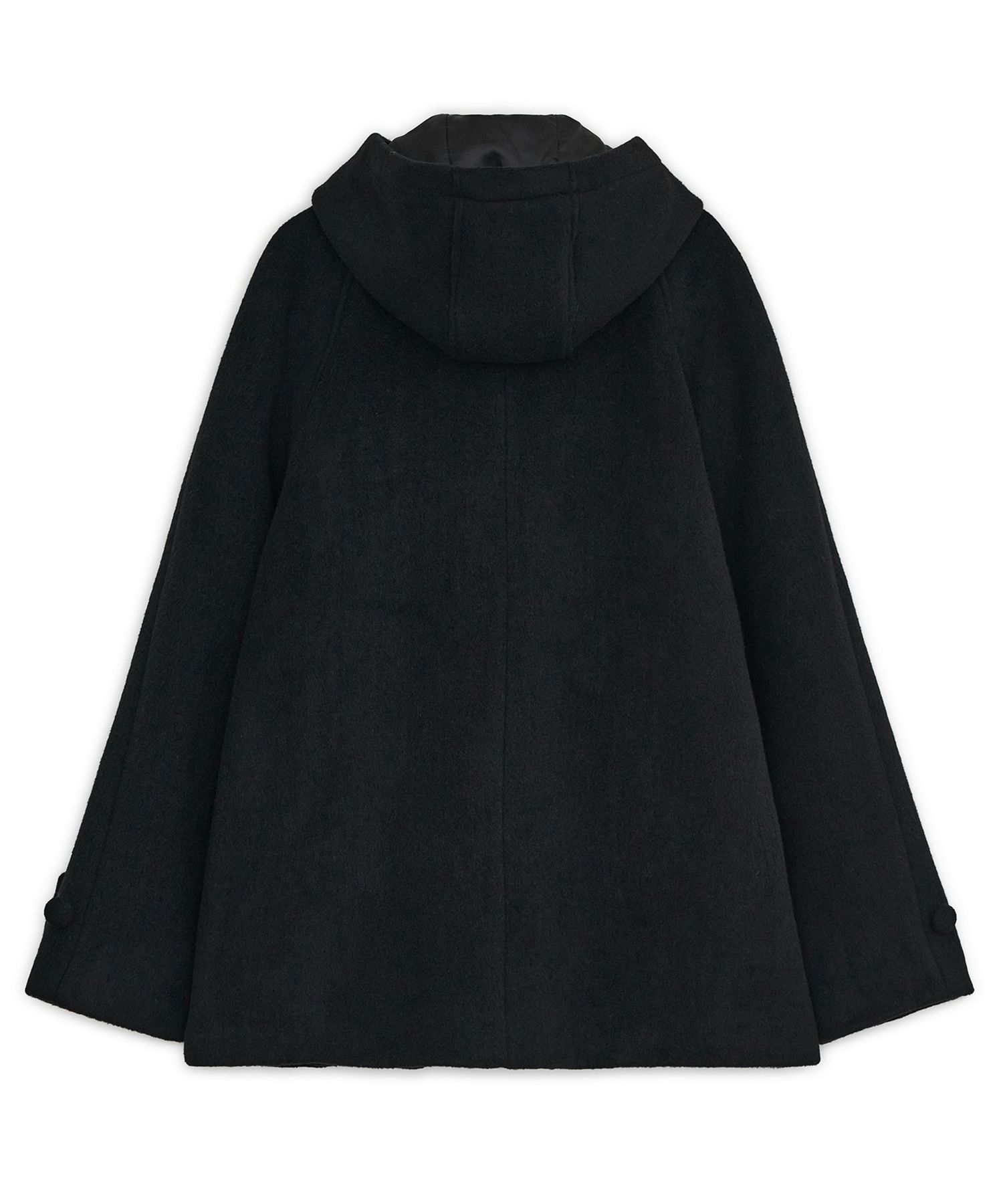 MUSINSA公式 | HUG YOUR SKIN Hooded half coat (Black)