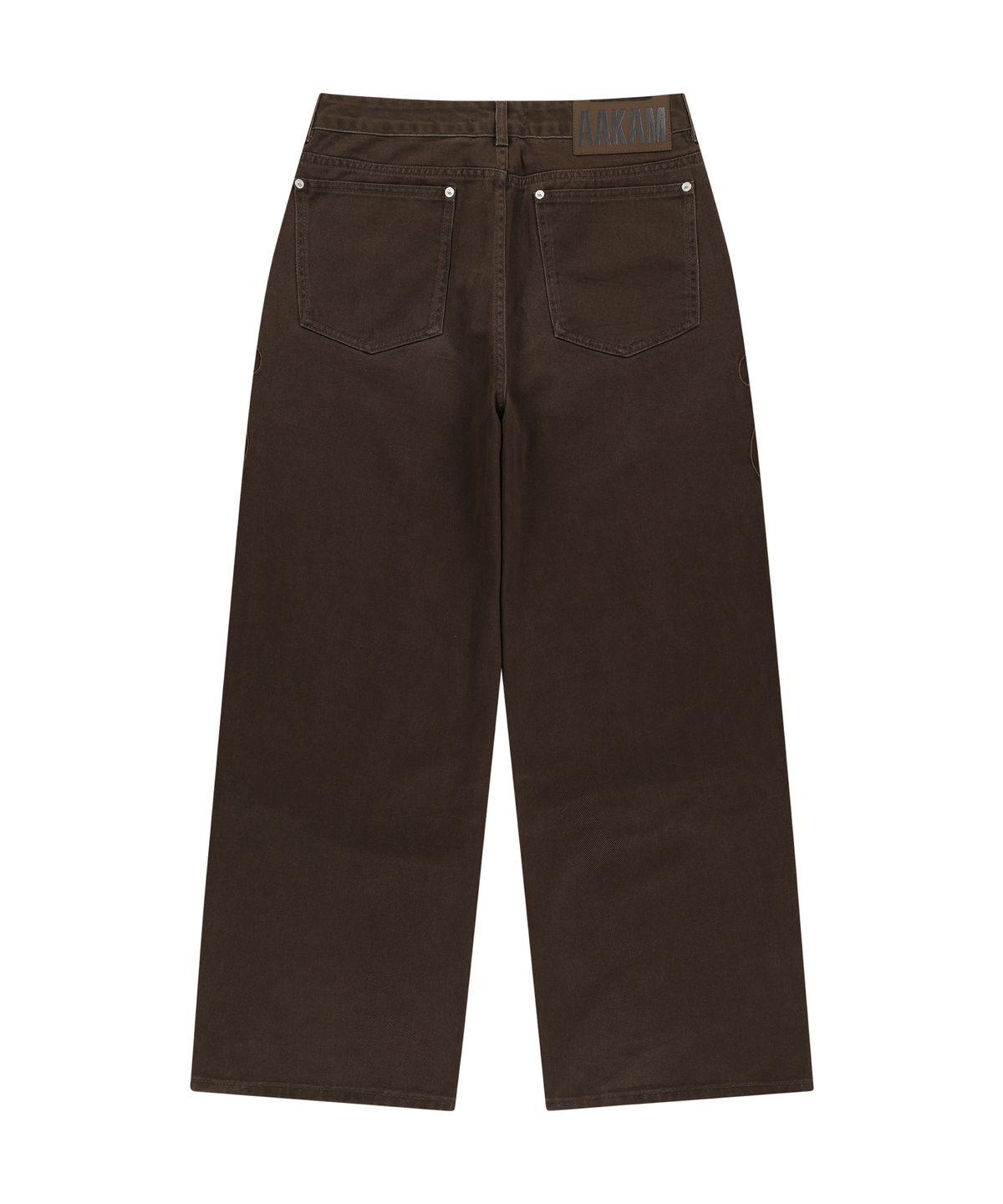 아캄(AAKAM) Needlework Wave Cotton Pants (Brown)