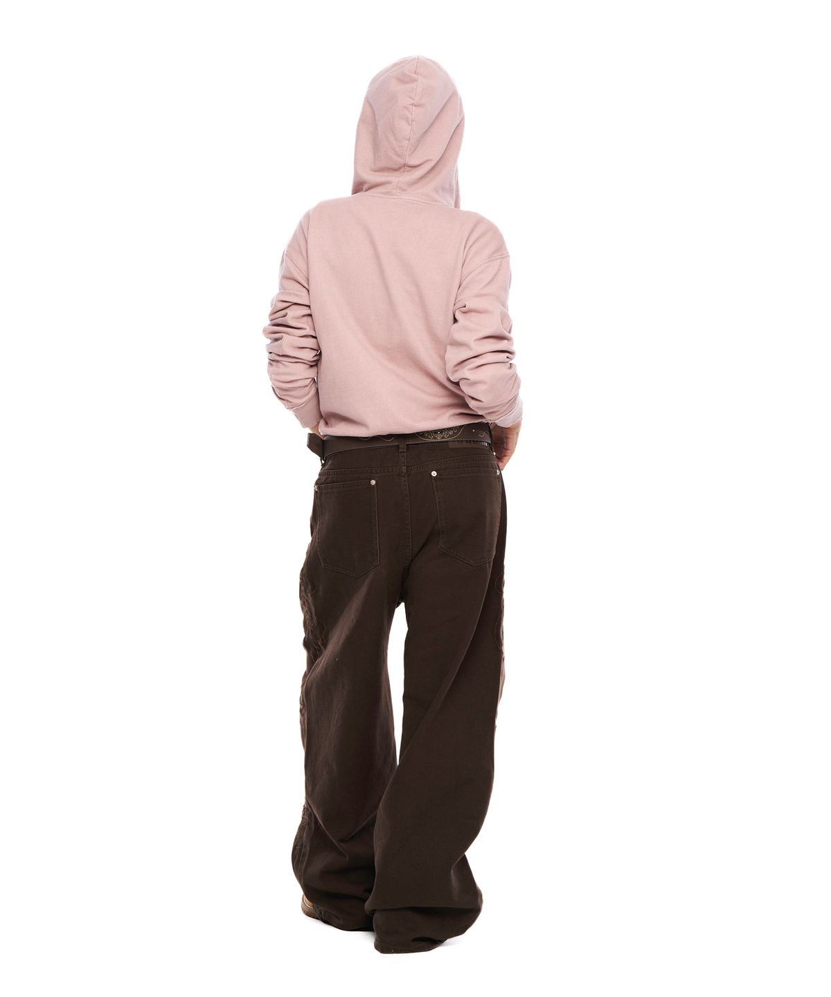 아캄(AAKAM) Needlework Wave Cotton Pants (Brown)