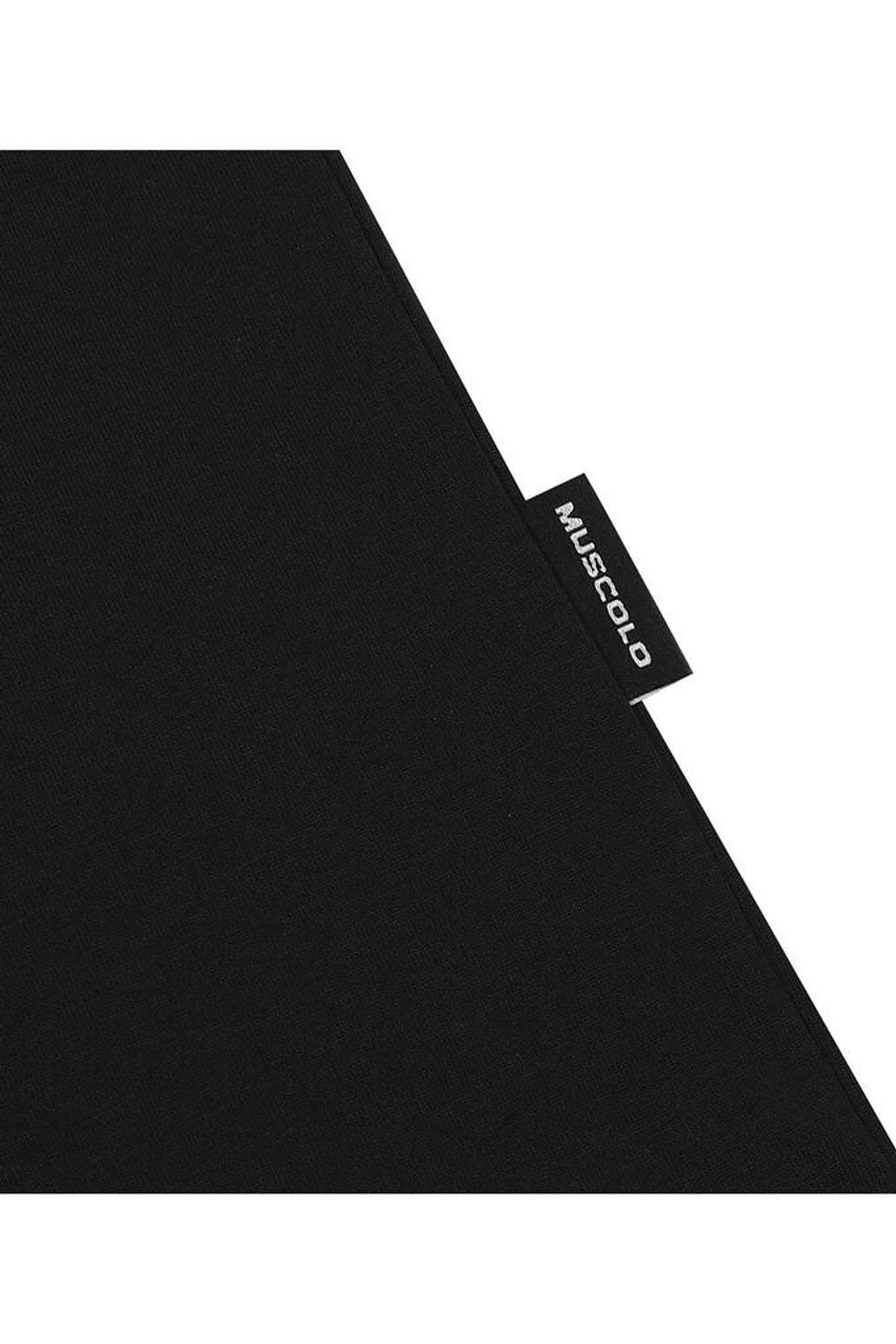 머스콜로(MUSCOLO) [MGW] CP 세미오버핏 반팔 티셔츠 블랙 레드