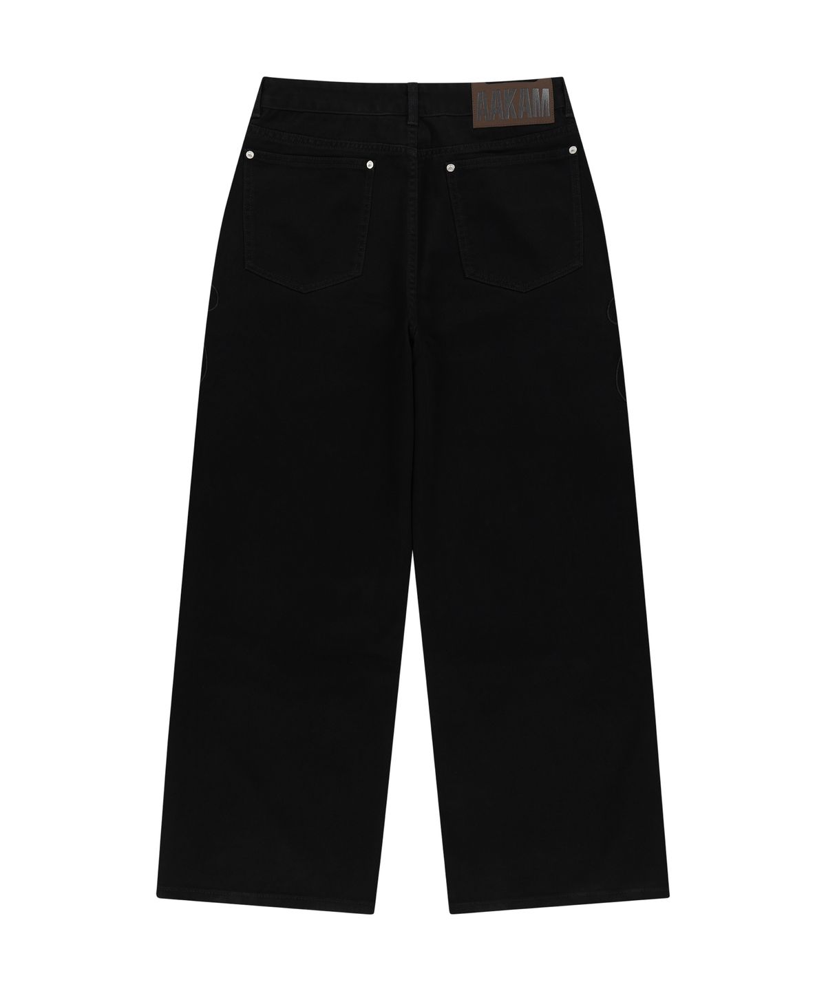 아캄(AAKAM) Needlework Wave Cotton Pants (Black)