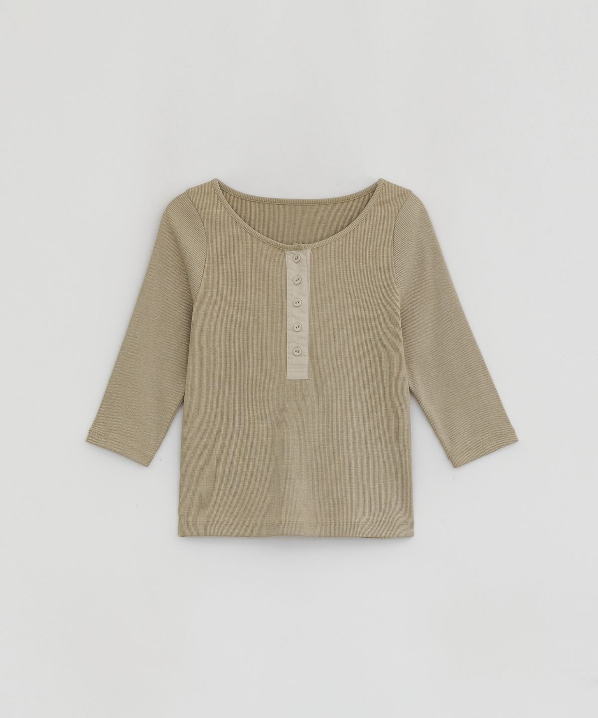 로우타이드(LOW TIDE) HENLEY NECK TOP [OLIVE]