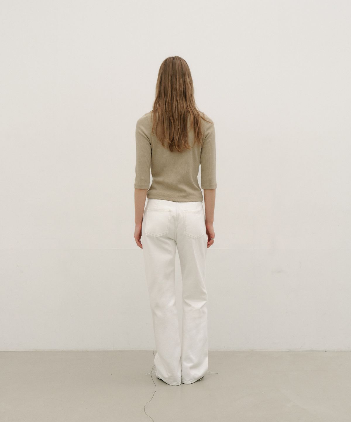 로우타이드(LOW TIDE) HENLEY NECK TOP [OLIVE]