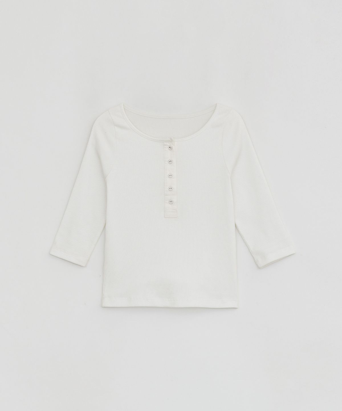 로우타이드(LOW TIDE) HENLEY NECK TOP [WHITE]