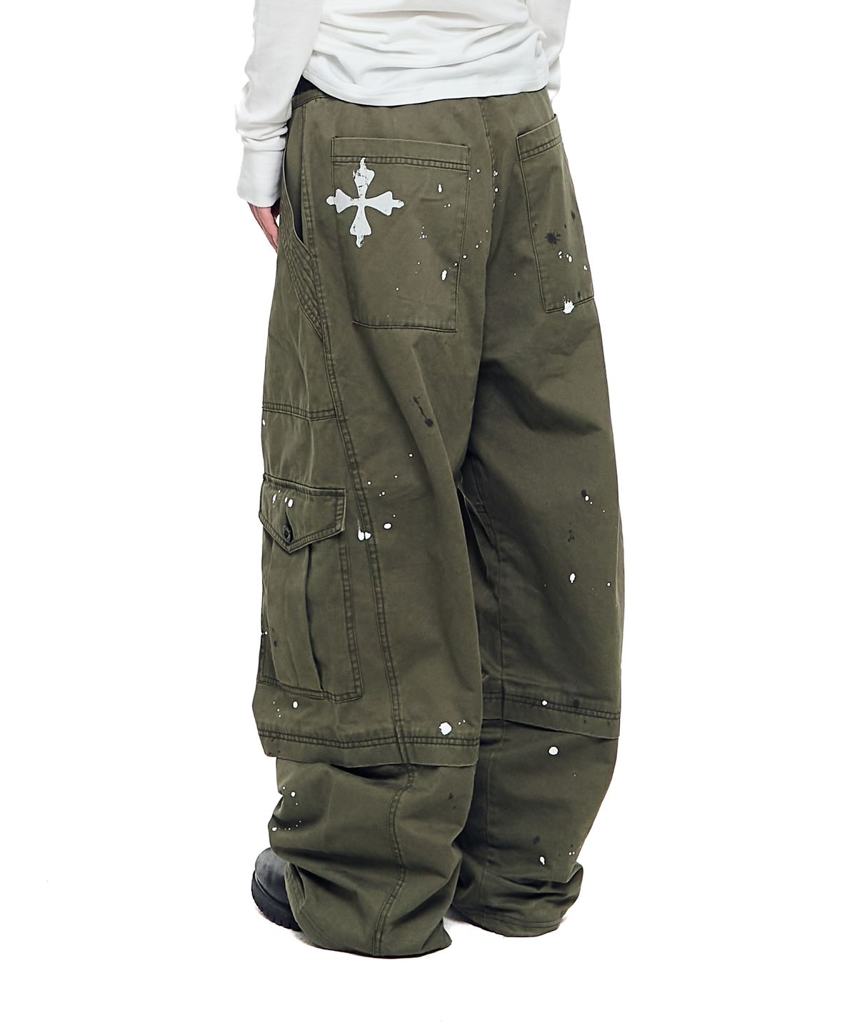 아캄(AAKAM) Painted Military Cargo Pants (Khaki)