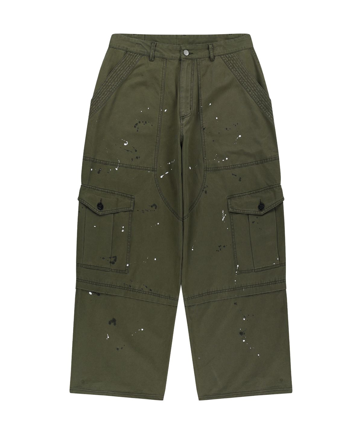 아캄(AAKAM) Painted Military Cargo Pants (Khaki)