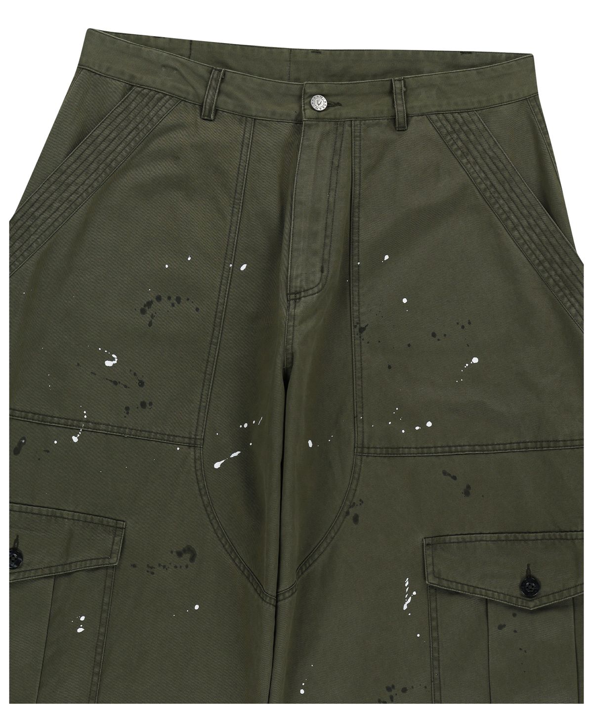 아캄(AAKAM) Painted Military Cargo Pants (Khaki)